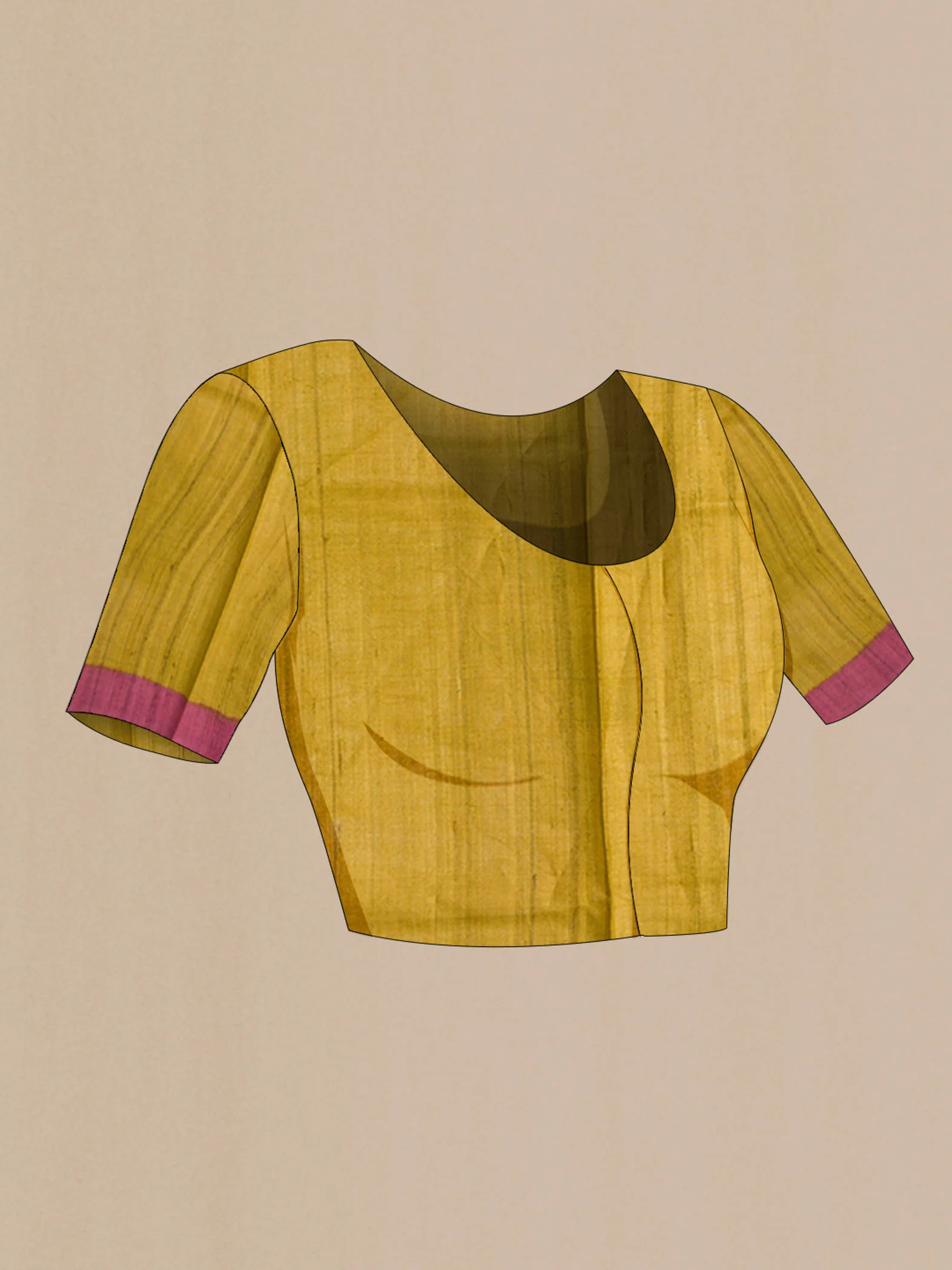 Pink Tussar Silk Saree - Image 4