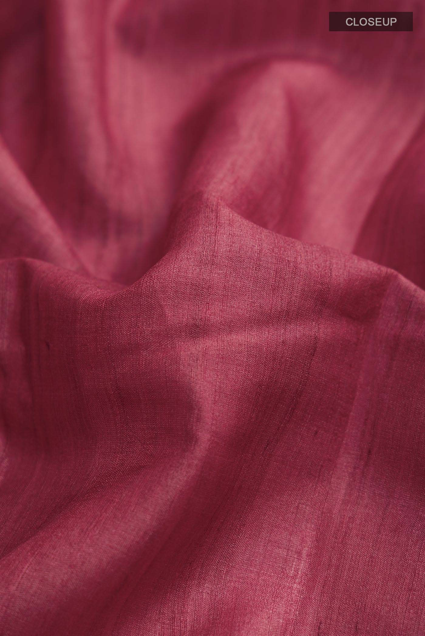 Imperial Red Tussar Silk Saree - Image 2