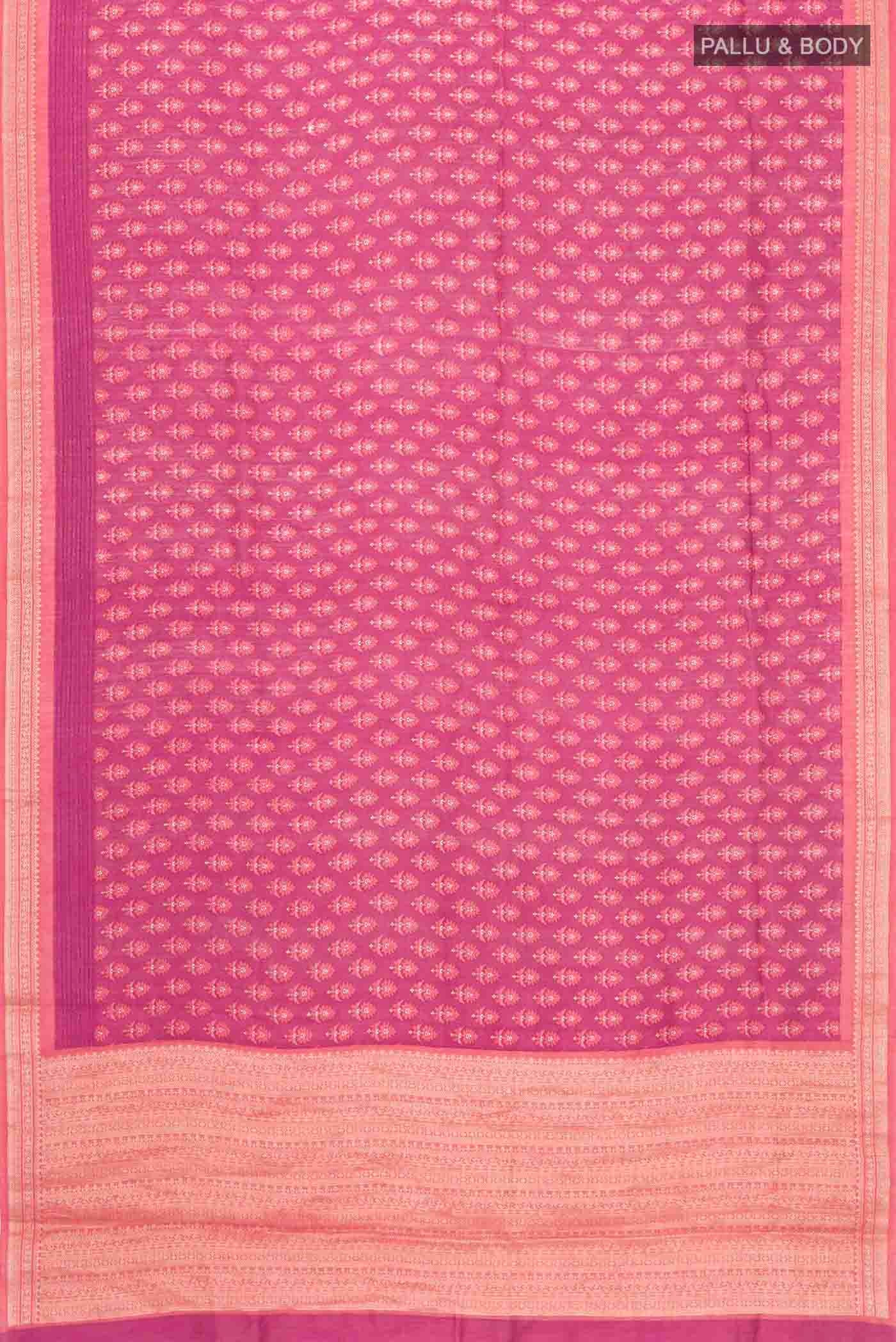 Pink Tussar Silk Saree - Image 5