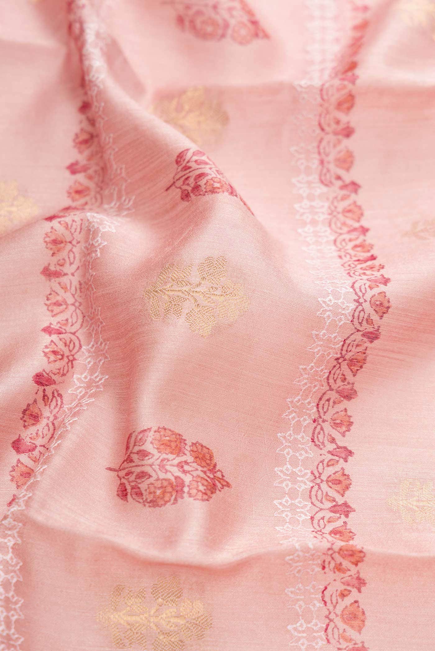Pink Tussar Silk Saree - Image 2