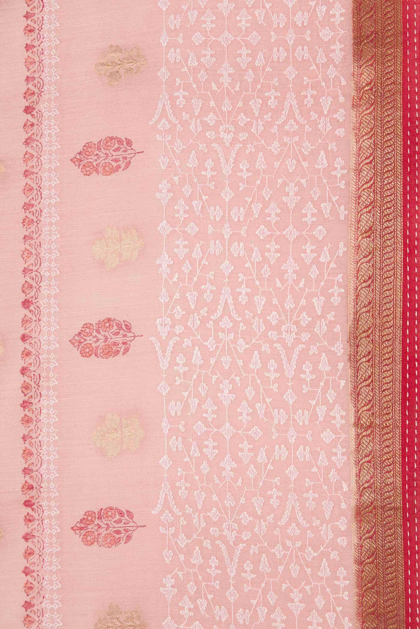 Pink Tussar Silk Saree - Image 3