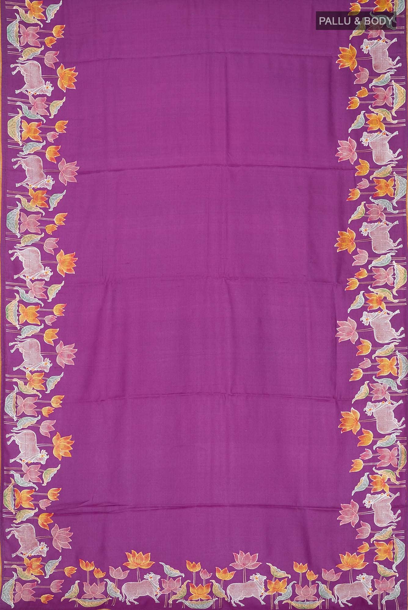 Pink Tussar Silk Saree - Image 4