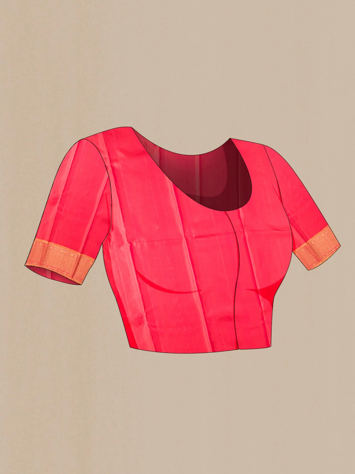 Pink with Mustard Dual Tone Kanchipuram Silk Saree - Image 11