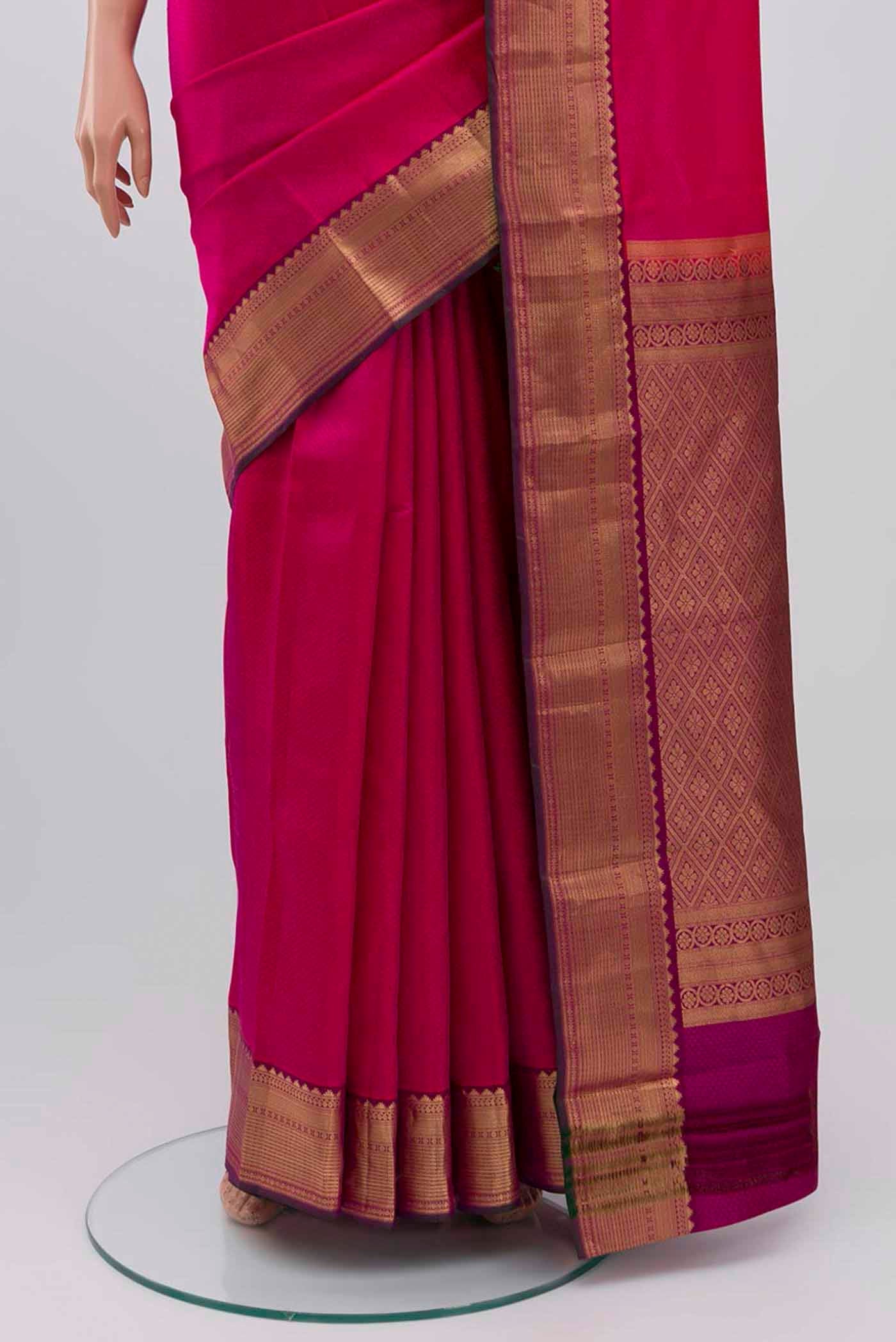 Rani Pink Kanchipuram Silk Saree - Image 3