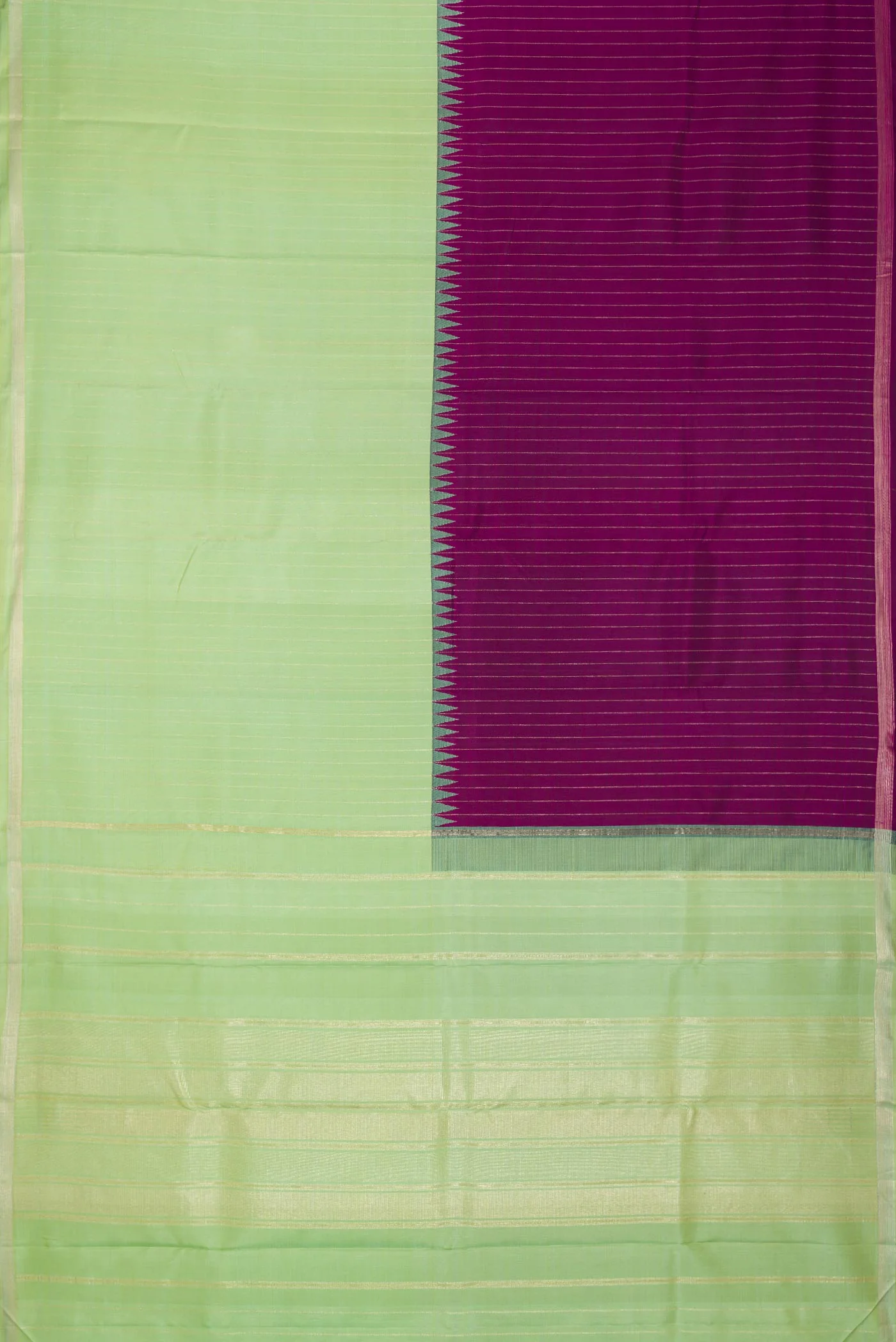 Pista Green and Purple Color Kanjivaram Saree - Image 6