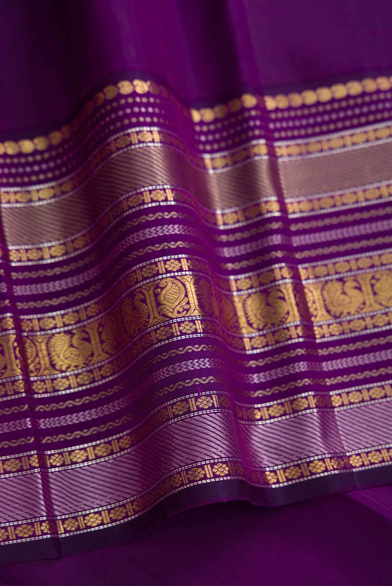 Pure Silk Pure Zari Pista Green and Sea Green Dual Tone Kanchipuram Saree - Image 7