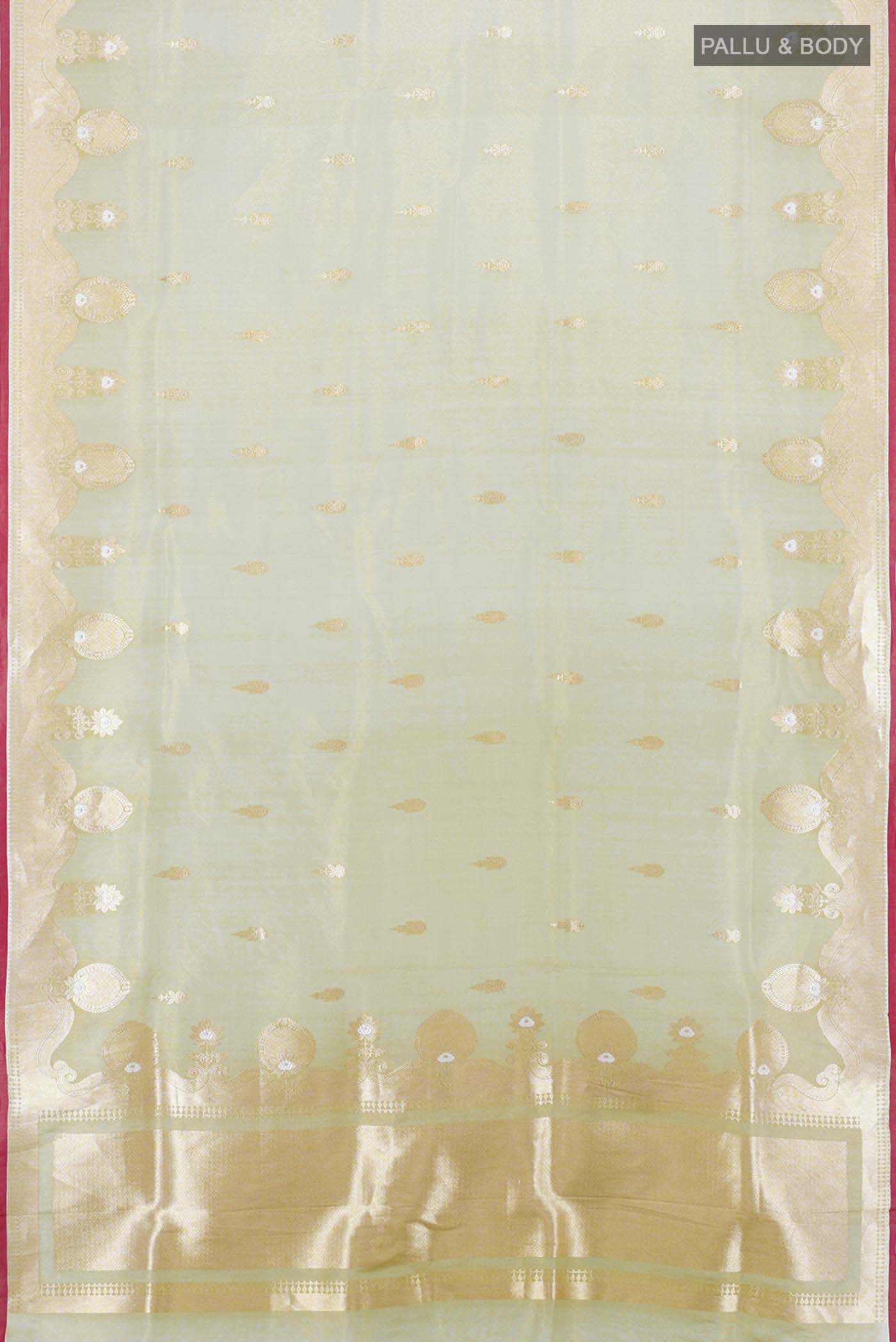 Cream Banarasi Silk Saree - Image 5