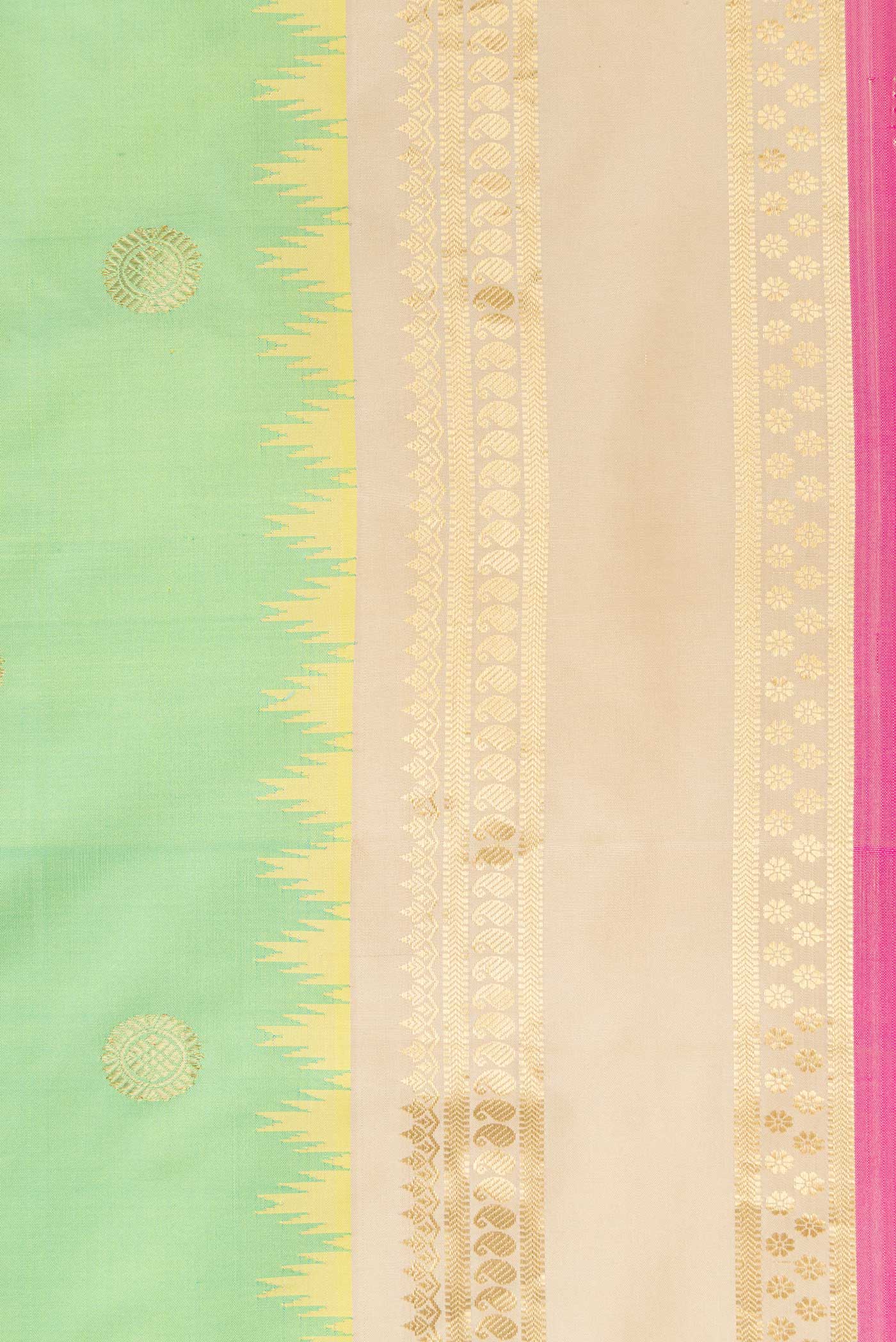 Pista Green Dual Tone Gadwal Silk Saree - Image 3