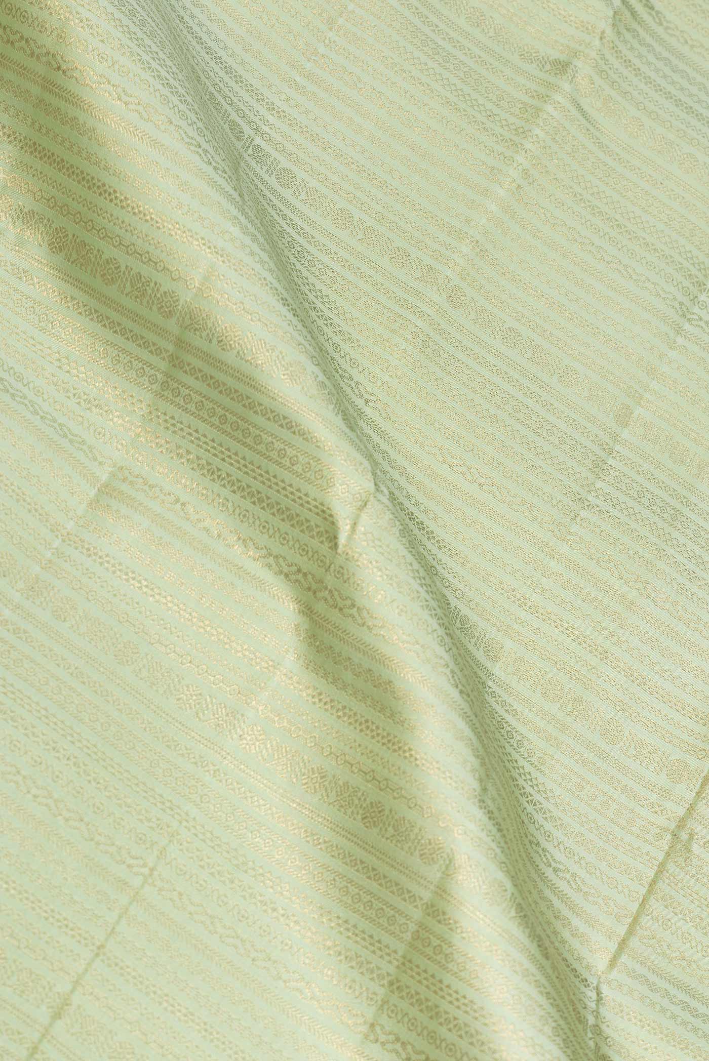 Pista Green Dual Tone Kanjivaram Saree - Image 2