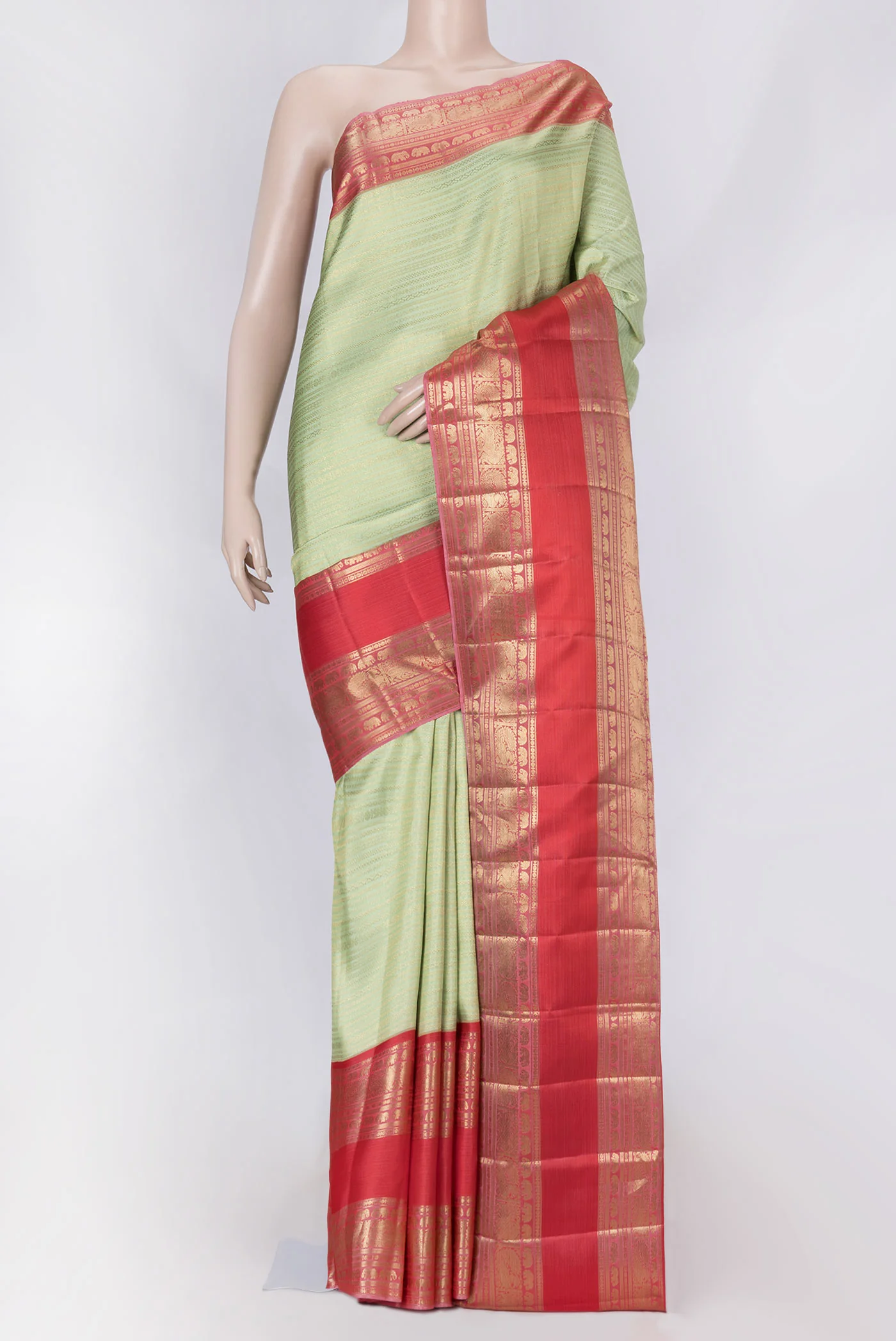 Pista Green Dual Tone Kanjivaram Saree