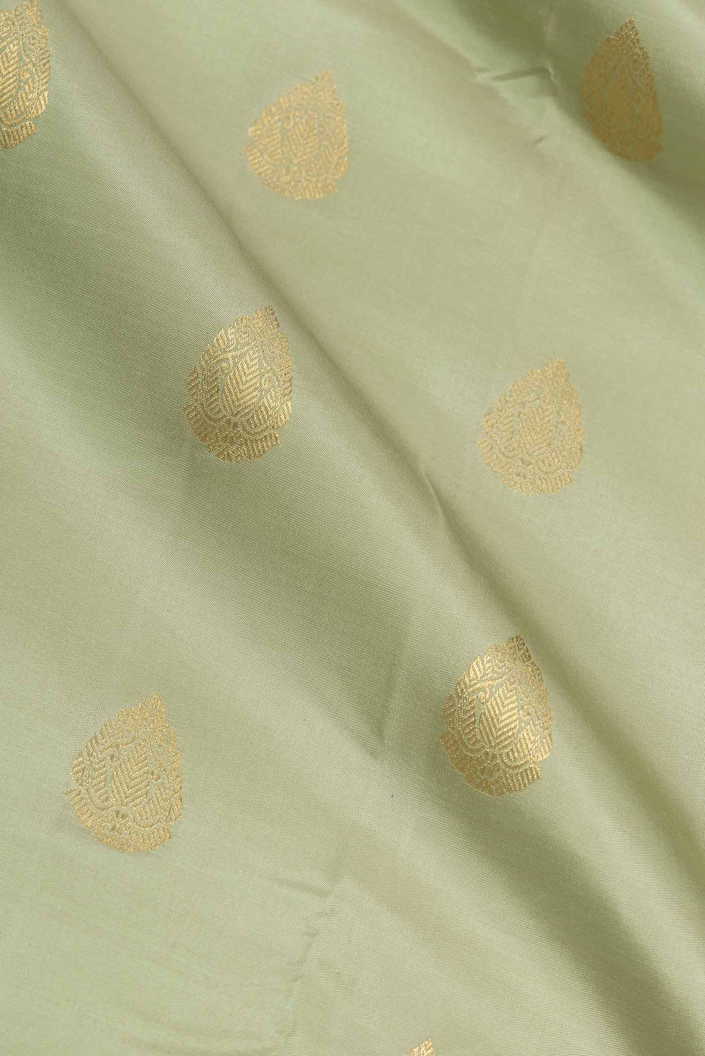 Pista Green Dual Tone Kanchipuram Saree - Image 2