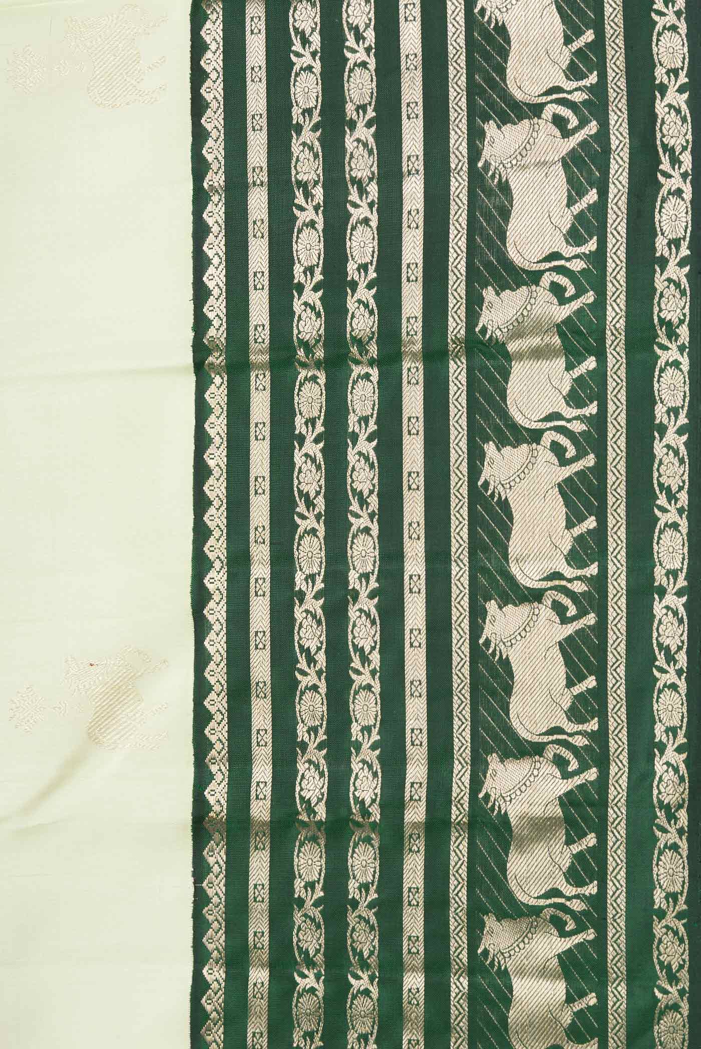 Pista Green Dual Tone Kanjivaram Silk Saree - Image 3
