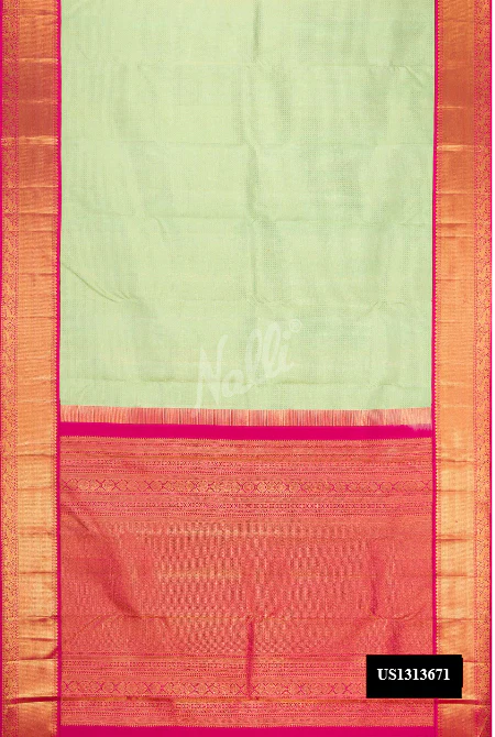 Pista Green Dual Tone Kanchipuram Silk Saree