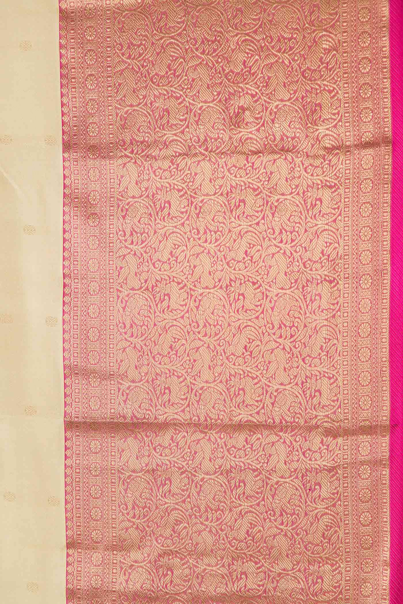 Beige Kanchipuram Silk Saree - Image 3