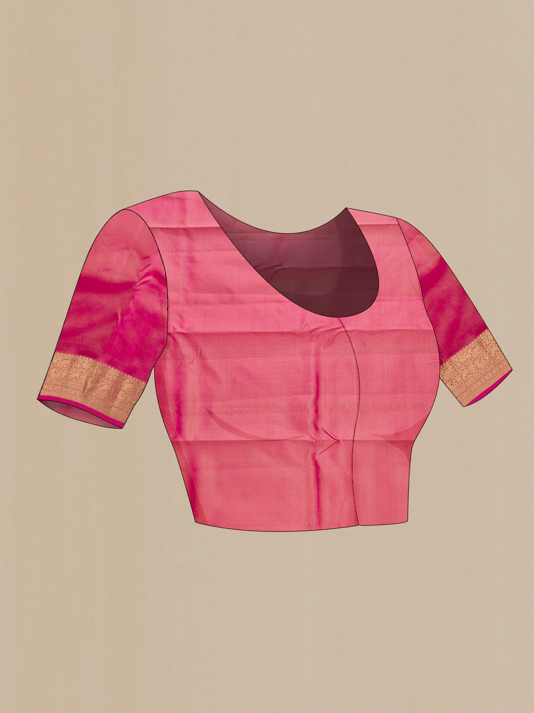 Beige Kanchipuram Silk Saree - Image 5