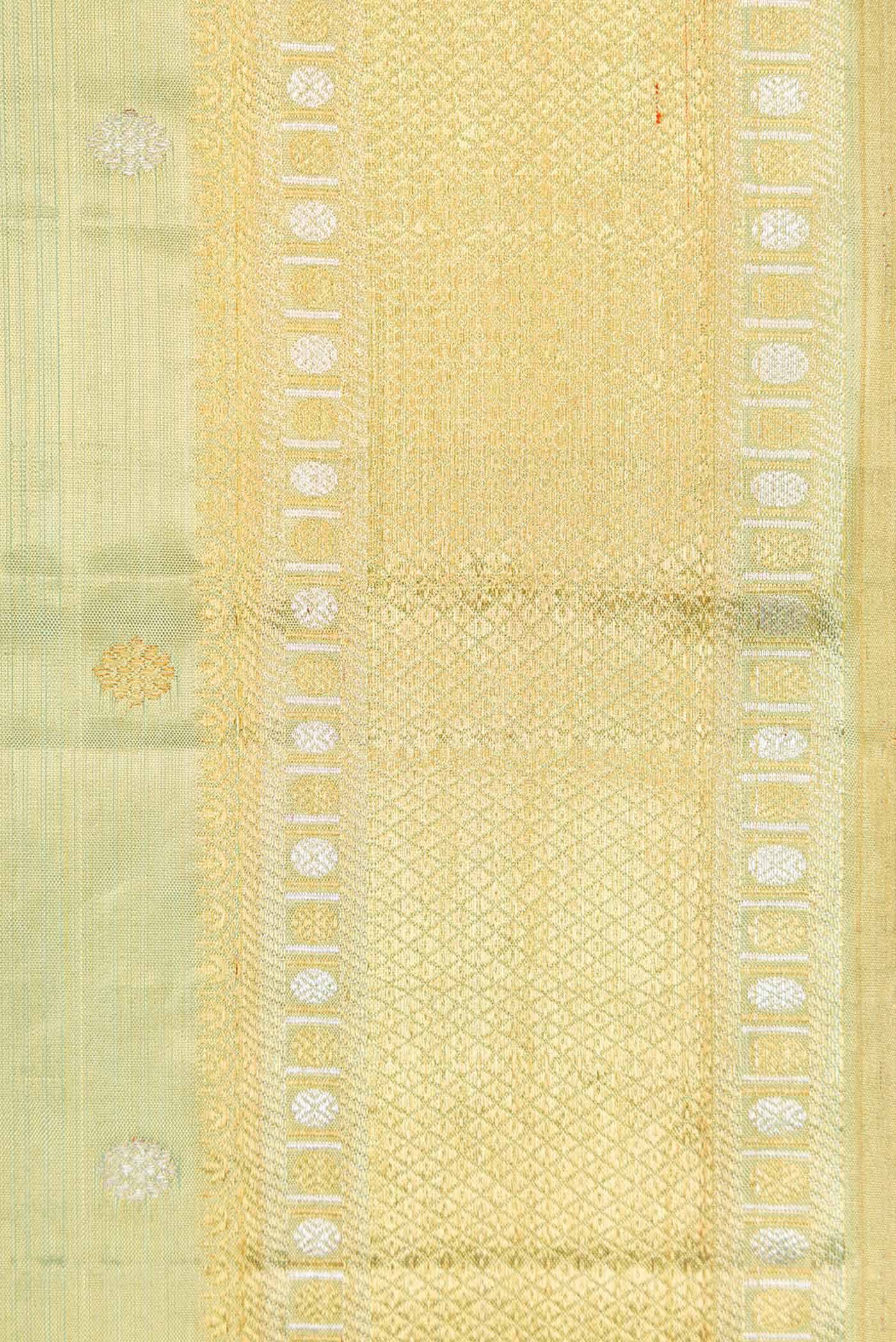 Pista Green Dual Tone Kanjivaram Silk Saree - Image 3