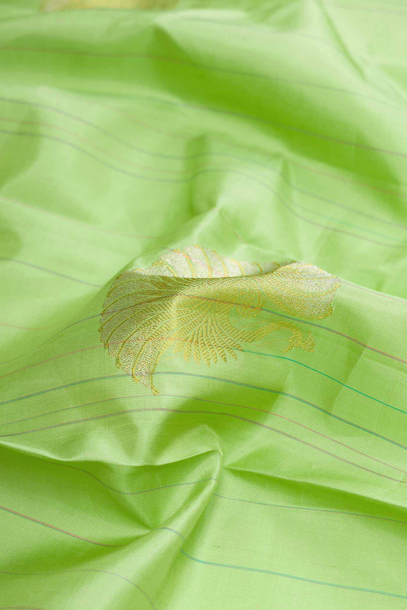 Pista Green Dual Tone Kanjivaram Silk Saree - Image 2