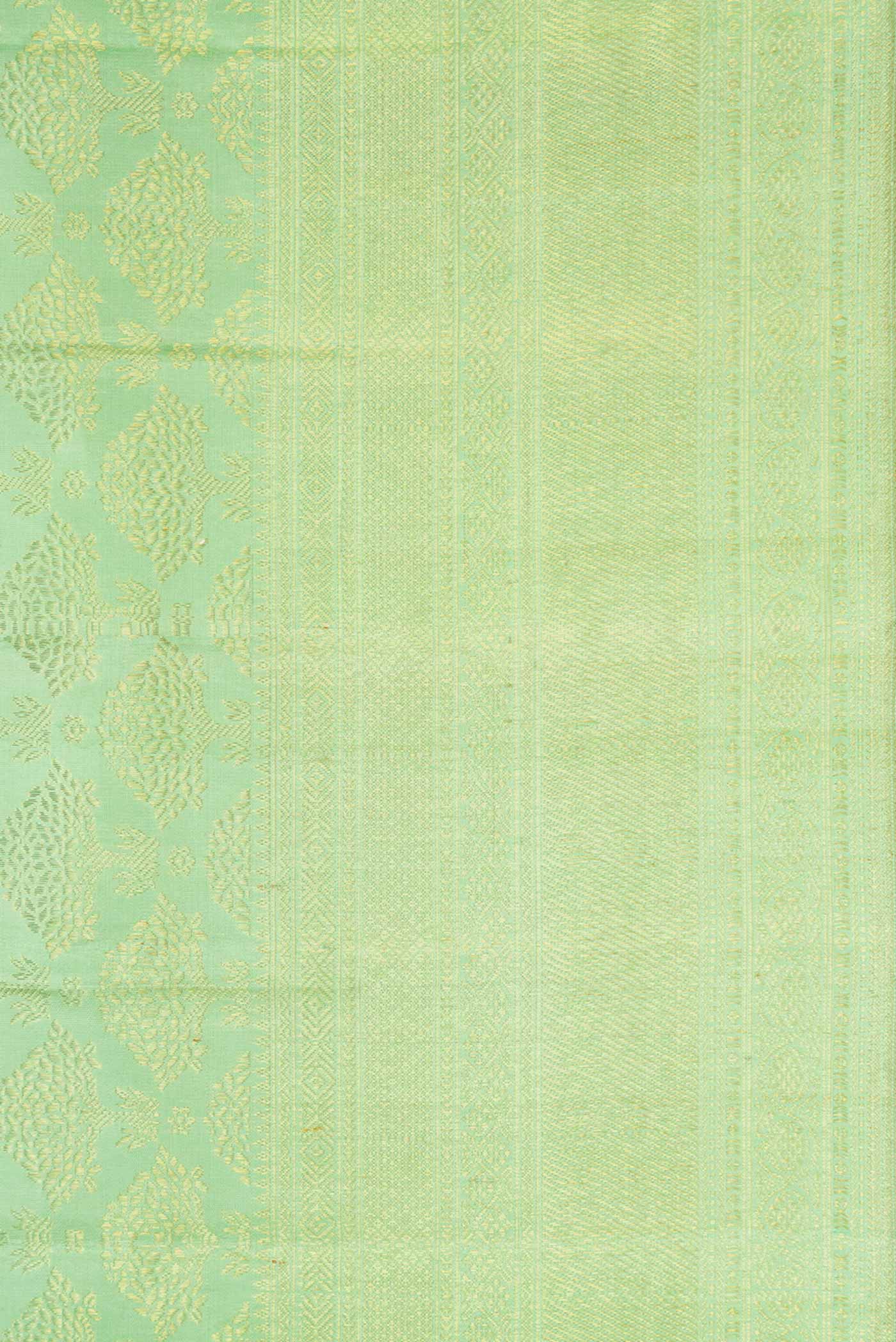 Pista Green Dual Tone Kanchipuram Silk Saree - Image 3