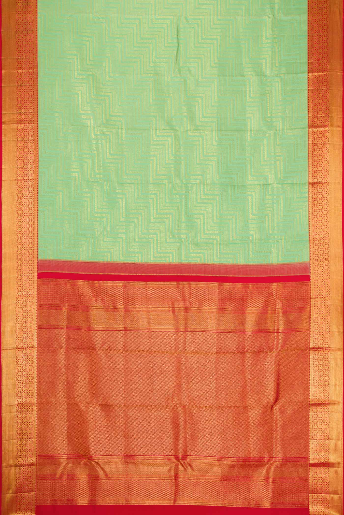 Sea Green Kanchipuram Silk Saree - Image 6