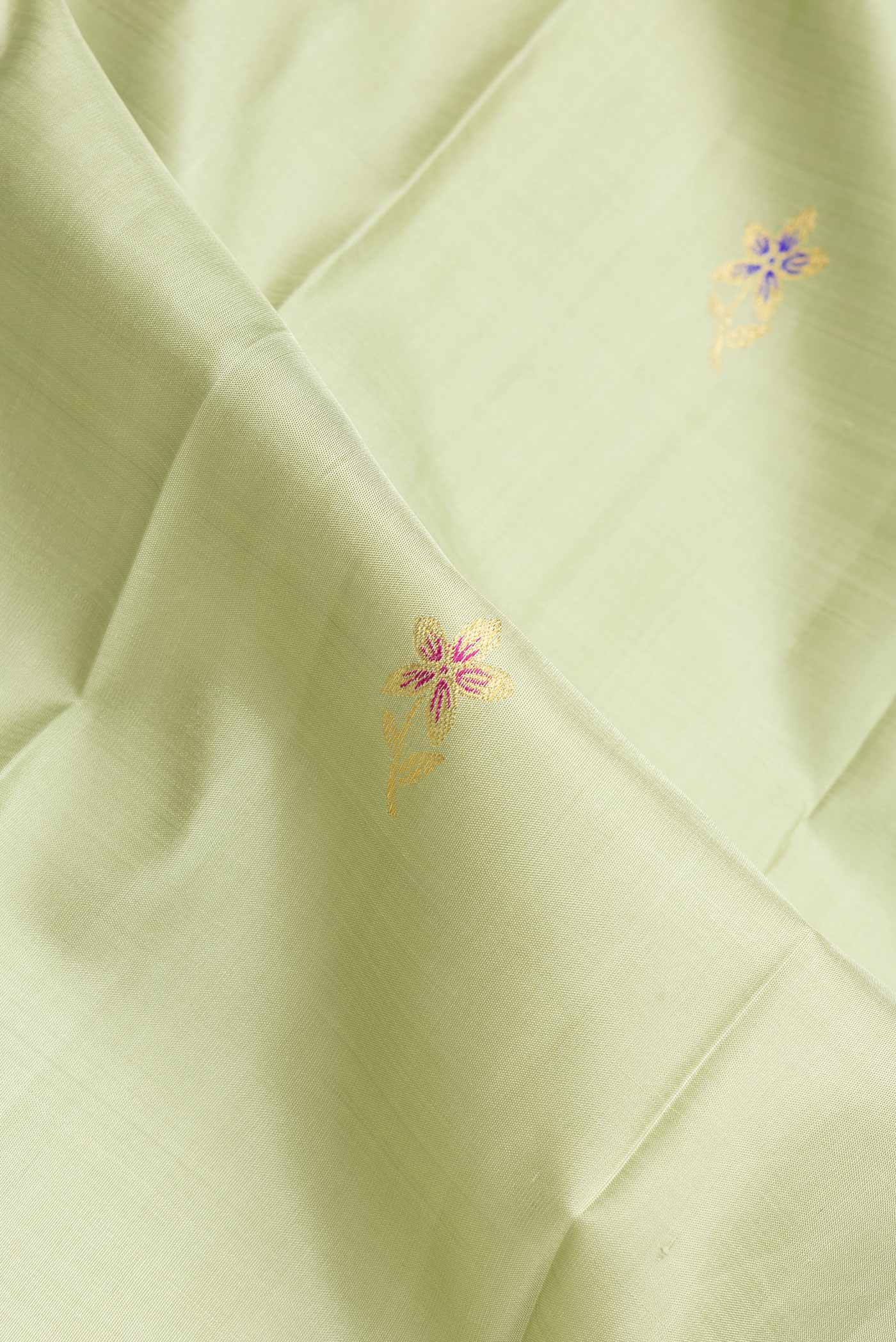 Light Green Kanchipuram Silk Saree - Image 2