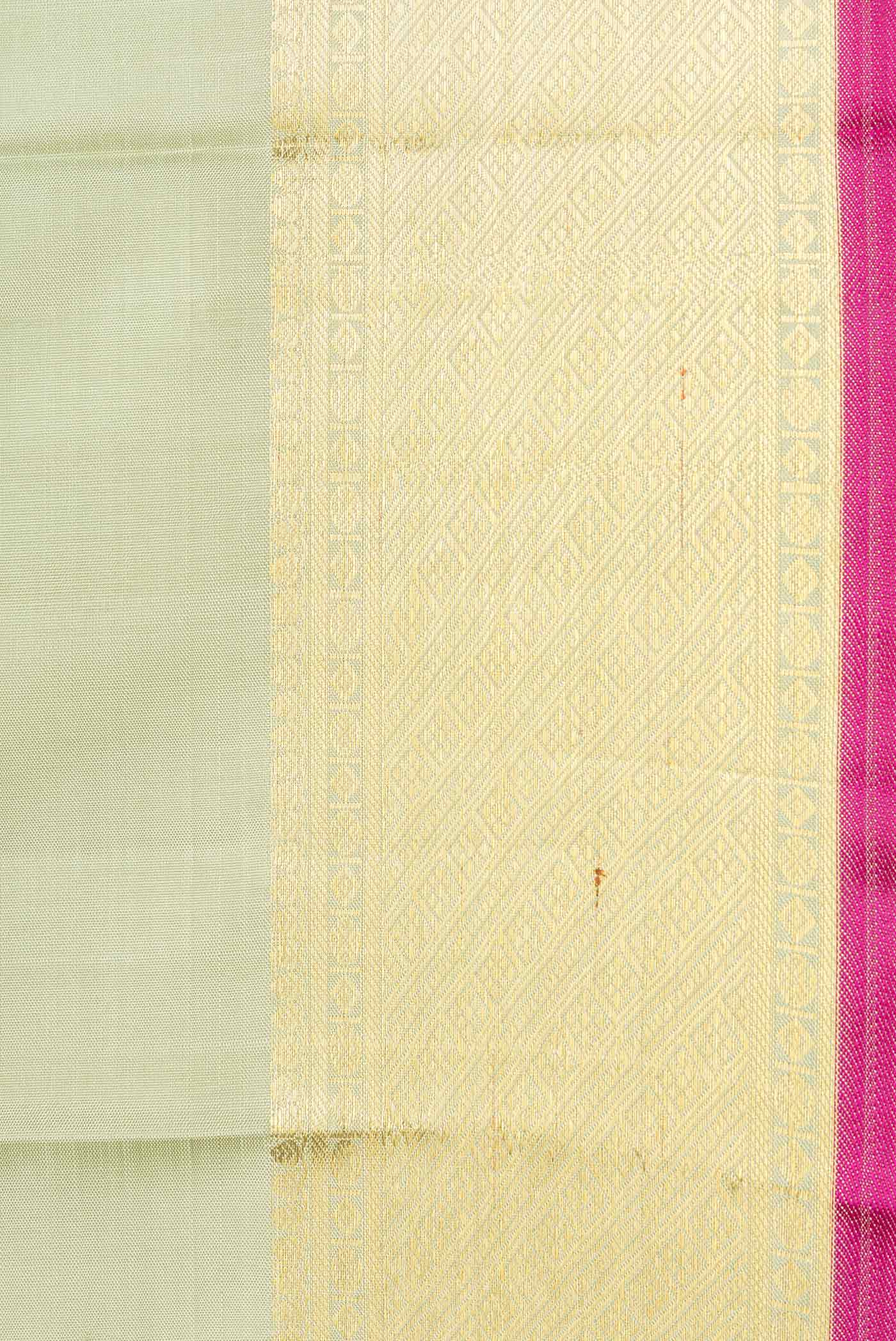 Light Green Kanchipuram Silk Saree - Image 3