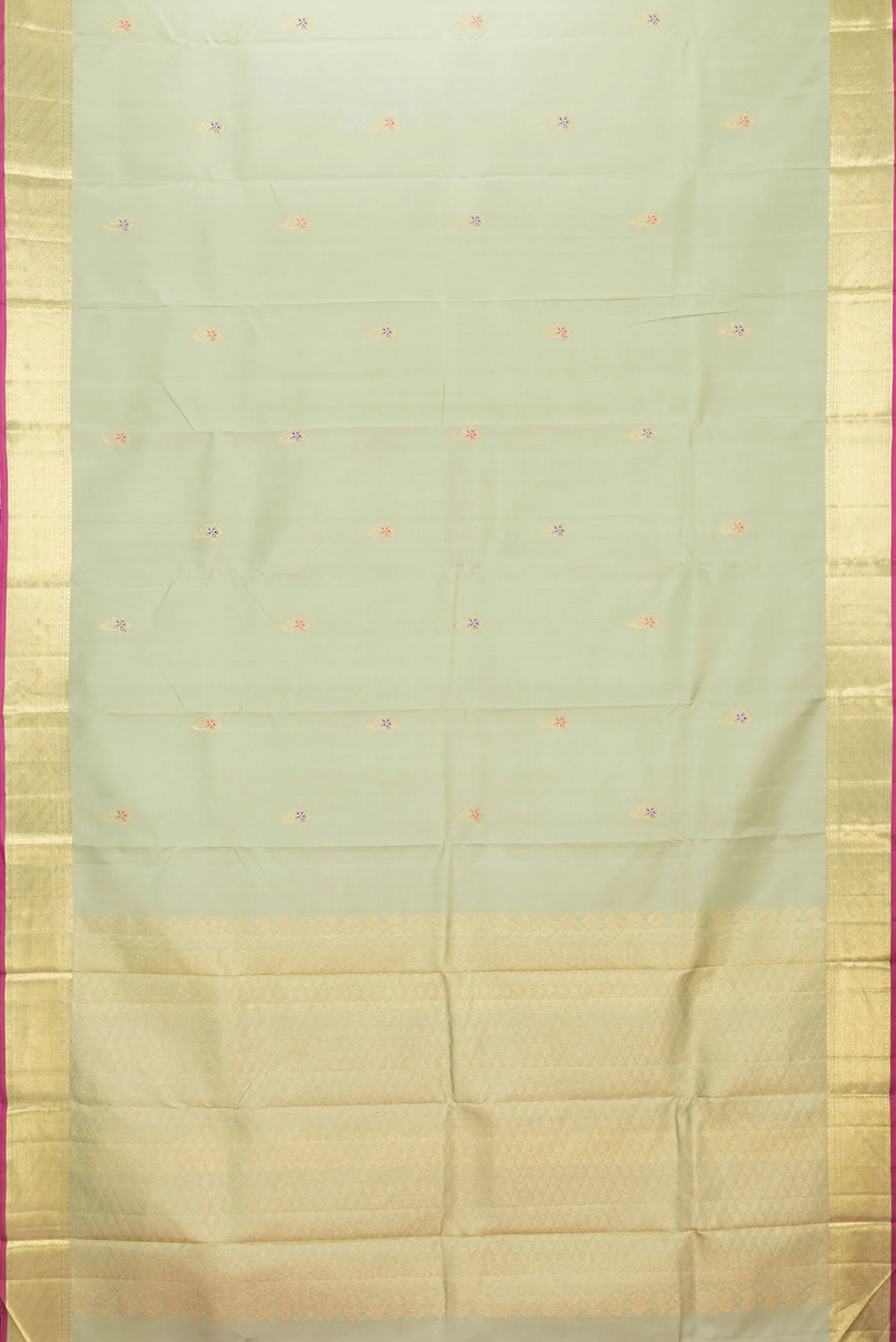 Light Green Kanchipuram Silk Saree - Image 6