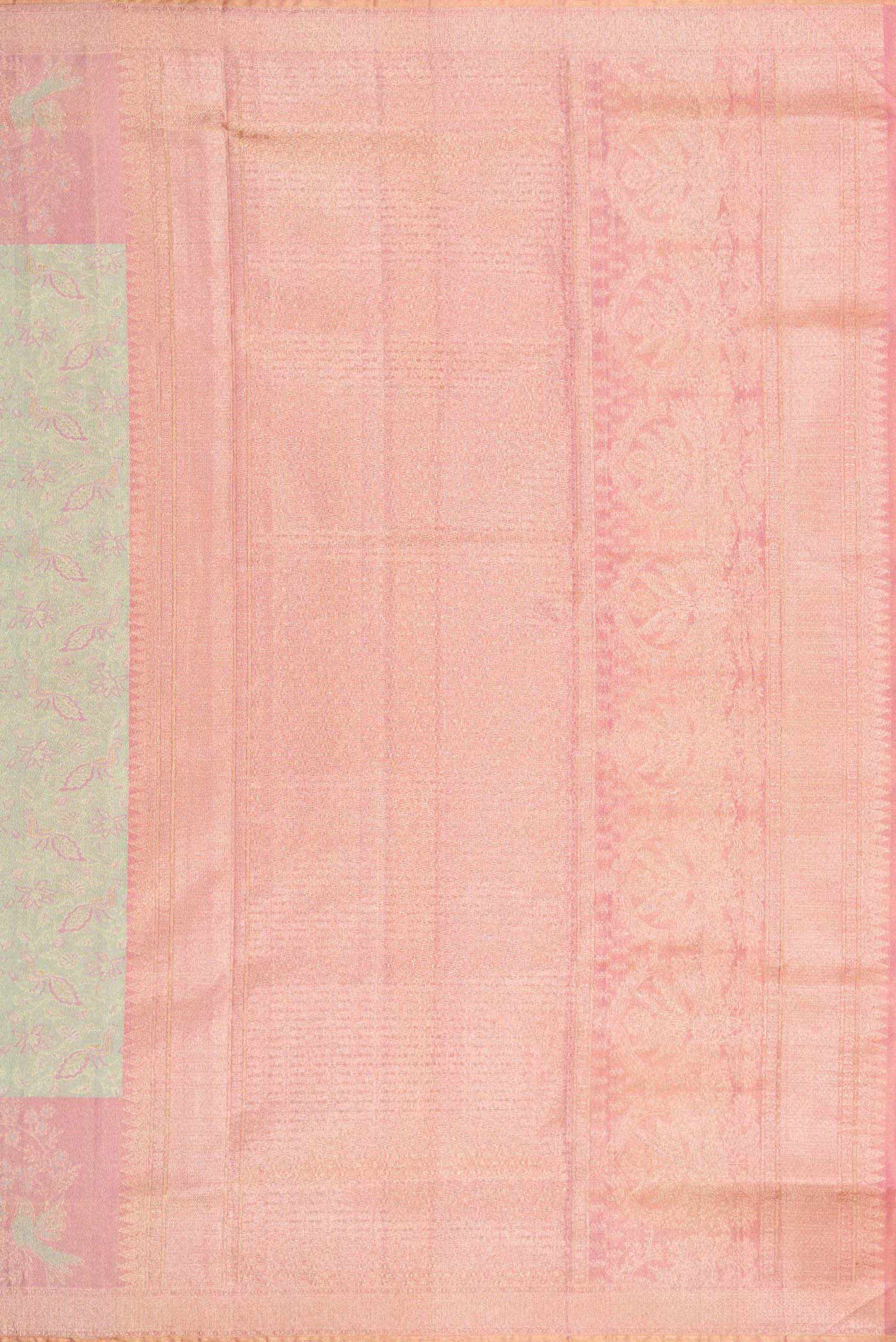 Pista Green Dual Tone Kanchipuram Tissue Silk Saree - Image 7