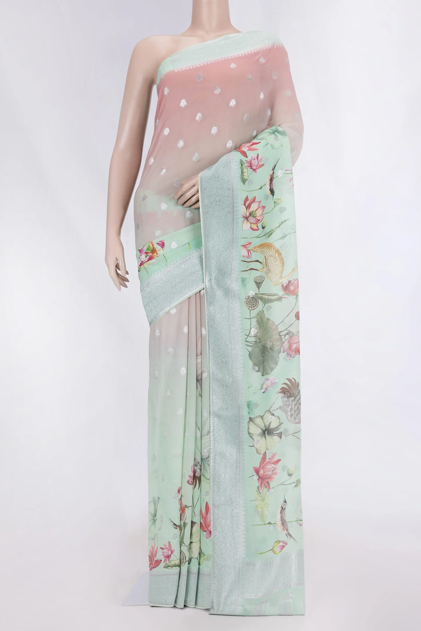 Multi Color Banarasi Georgette Saree