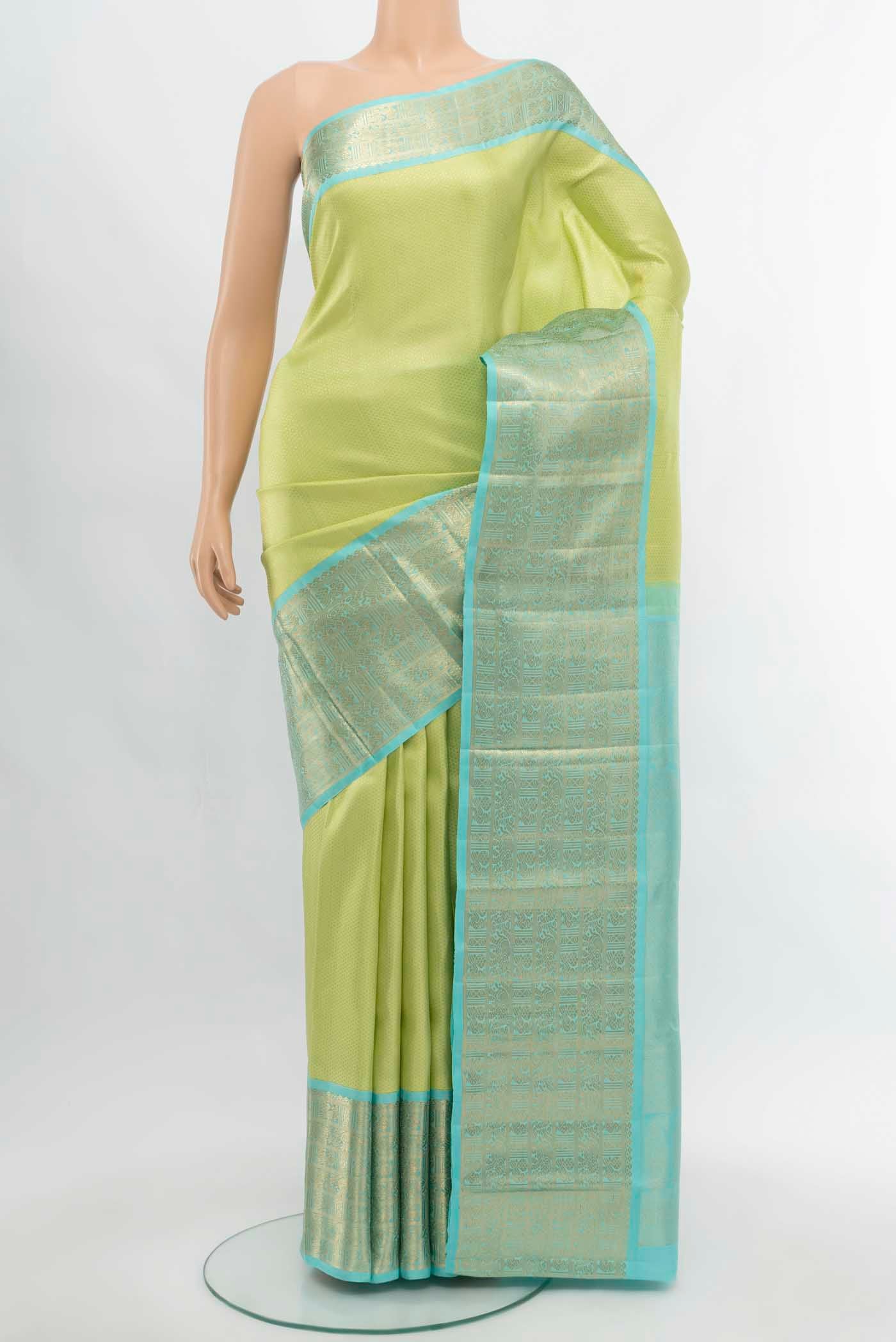 Pista Green Kanchipuram Silk Saree