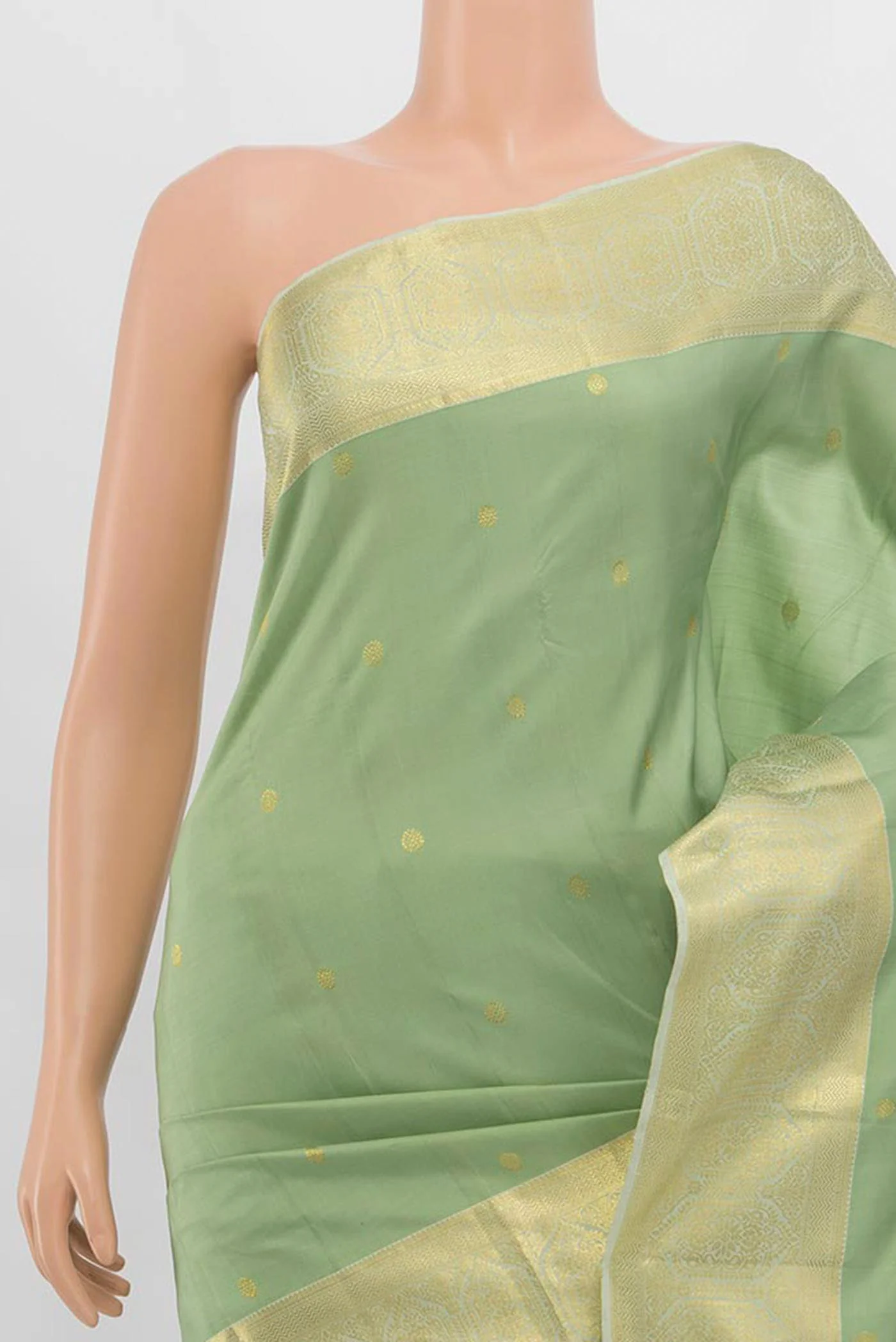 Pista Green Kanchipuram Silk Saree - Image 2