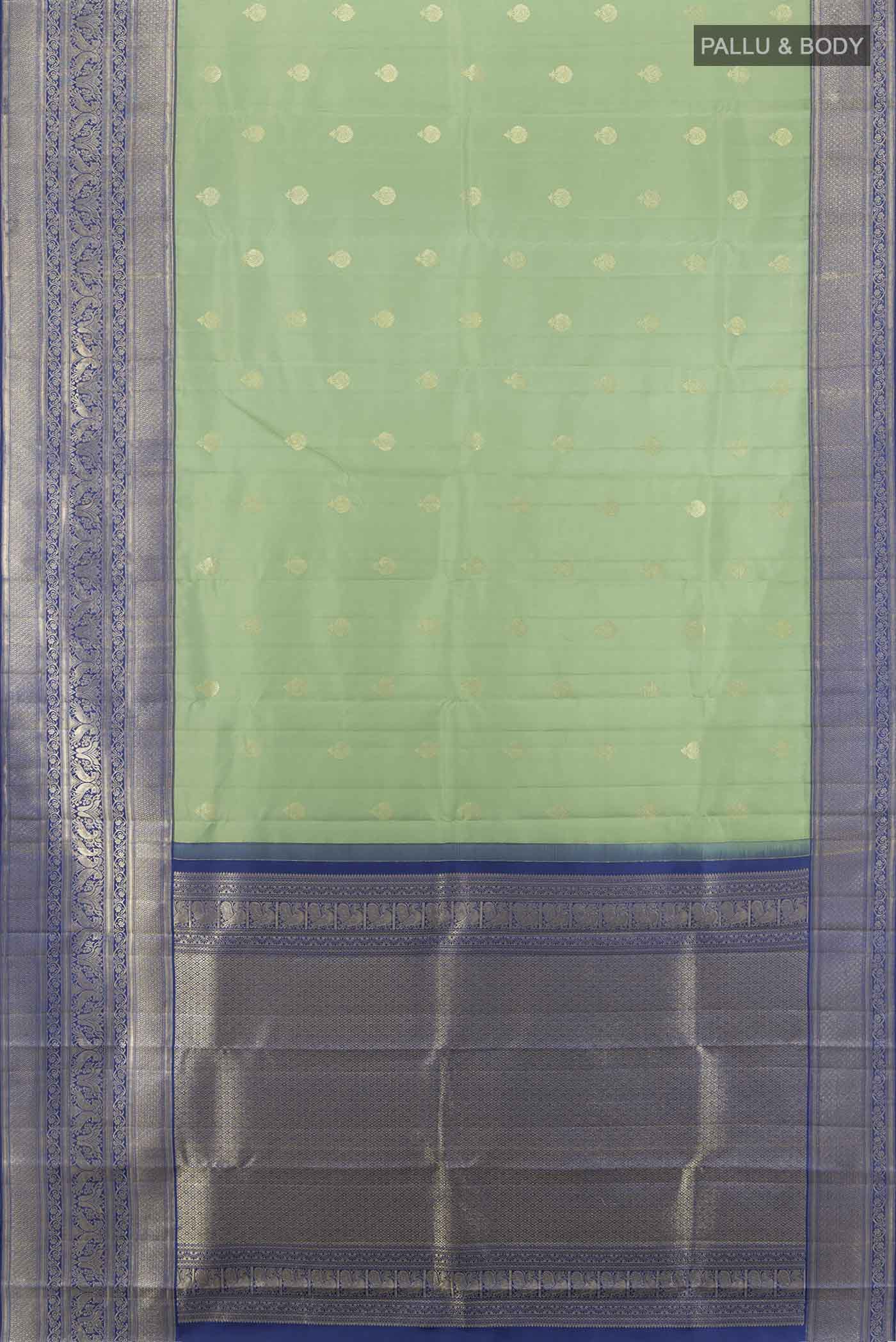 Sage Green Kanjivaram Silk Saree - Image 5
