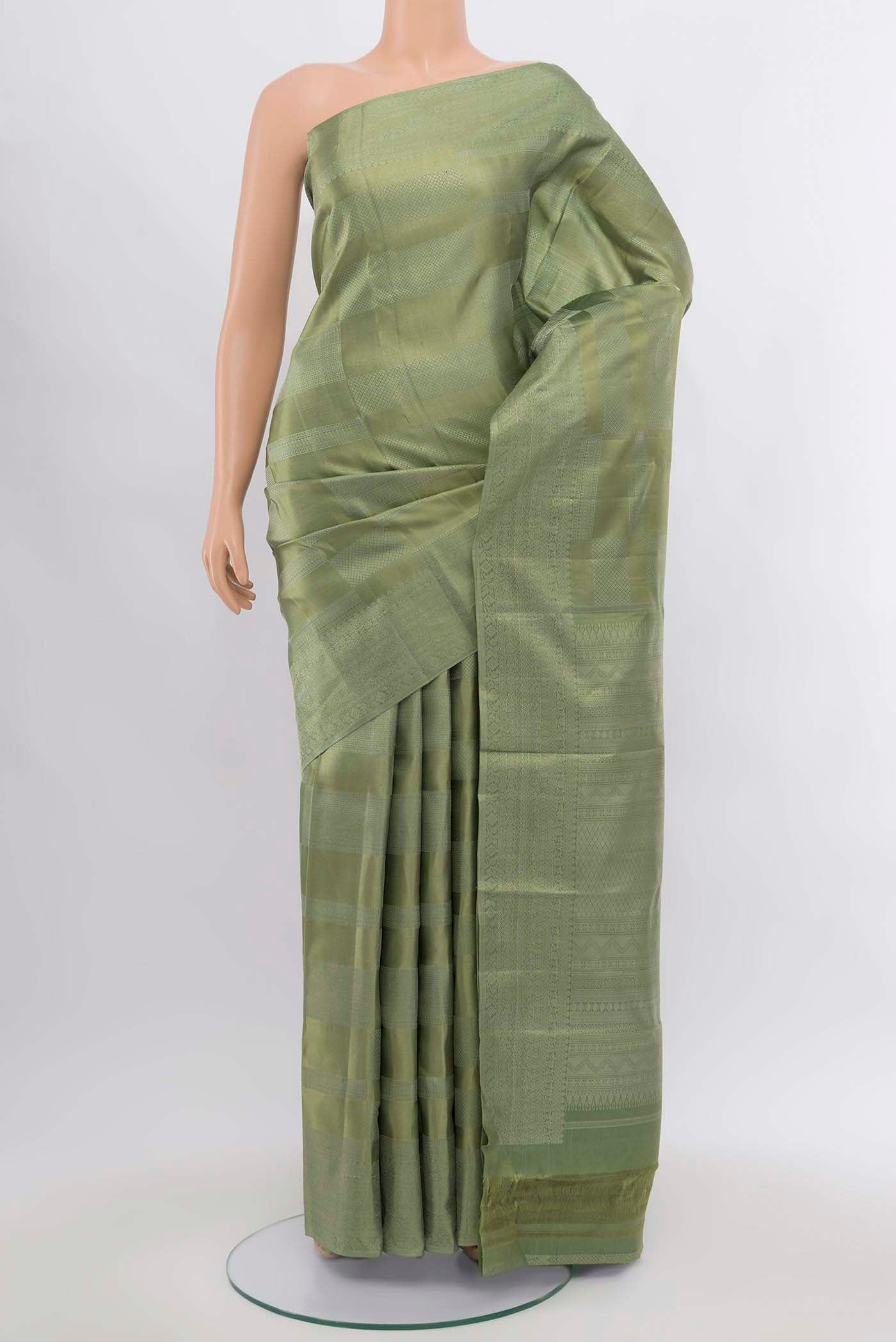Sage Green Kanjivaram Silk Saree