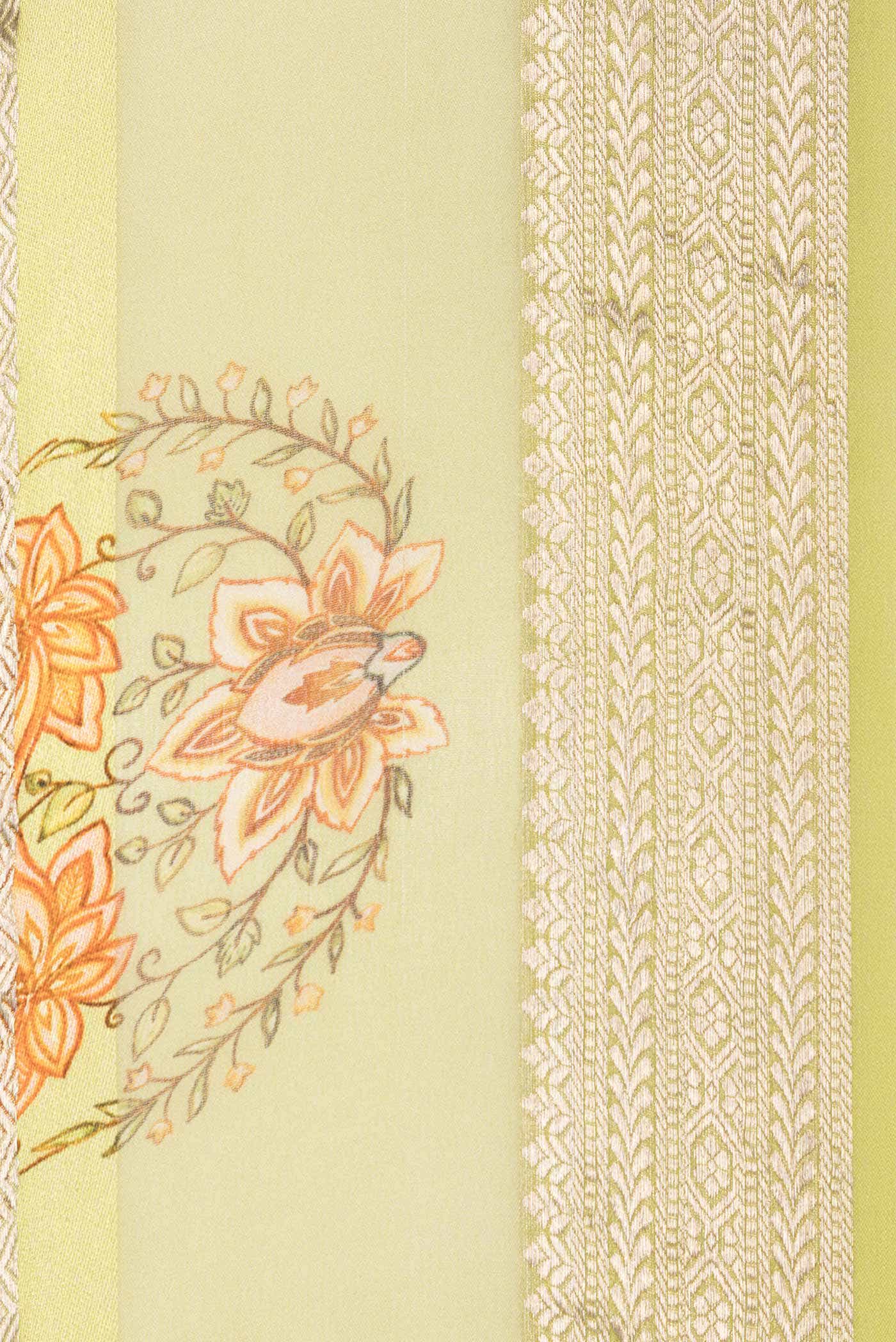 Pista Green Mysore Georgette Saree - Image 5