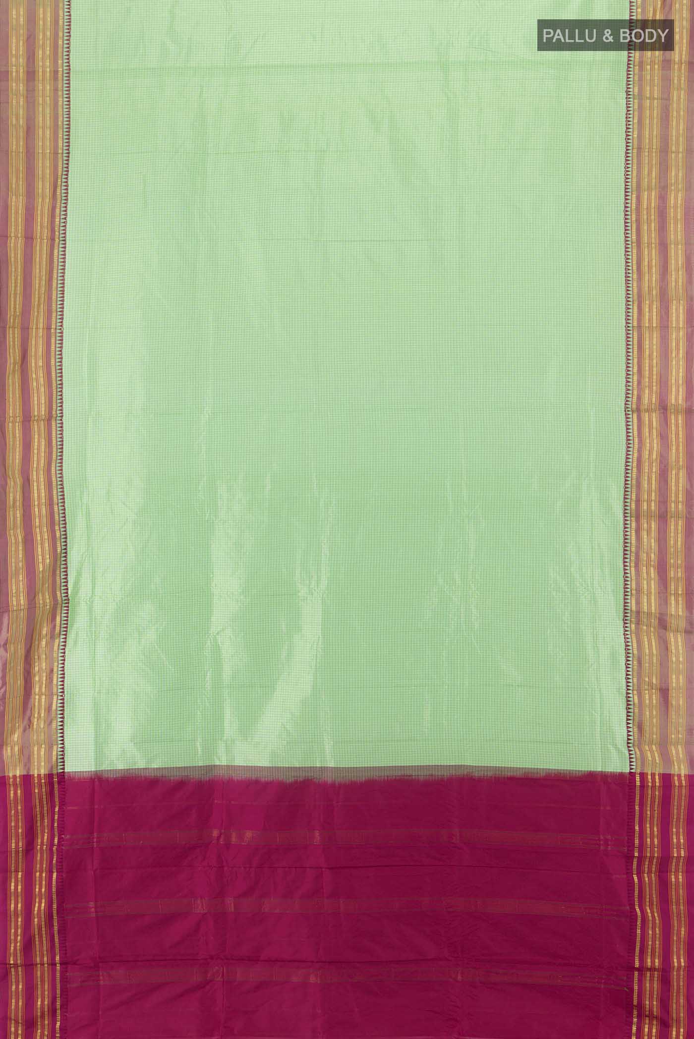 Pista Green Narayanpet Silk Saree - Image 5