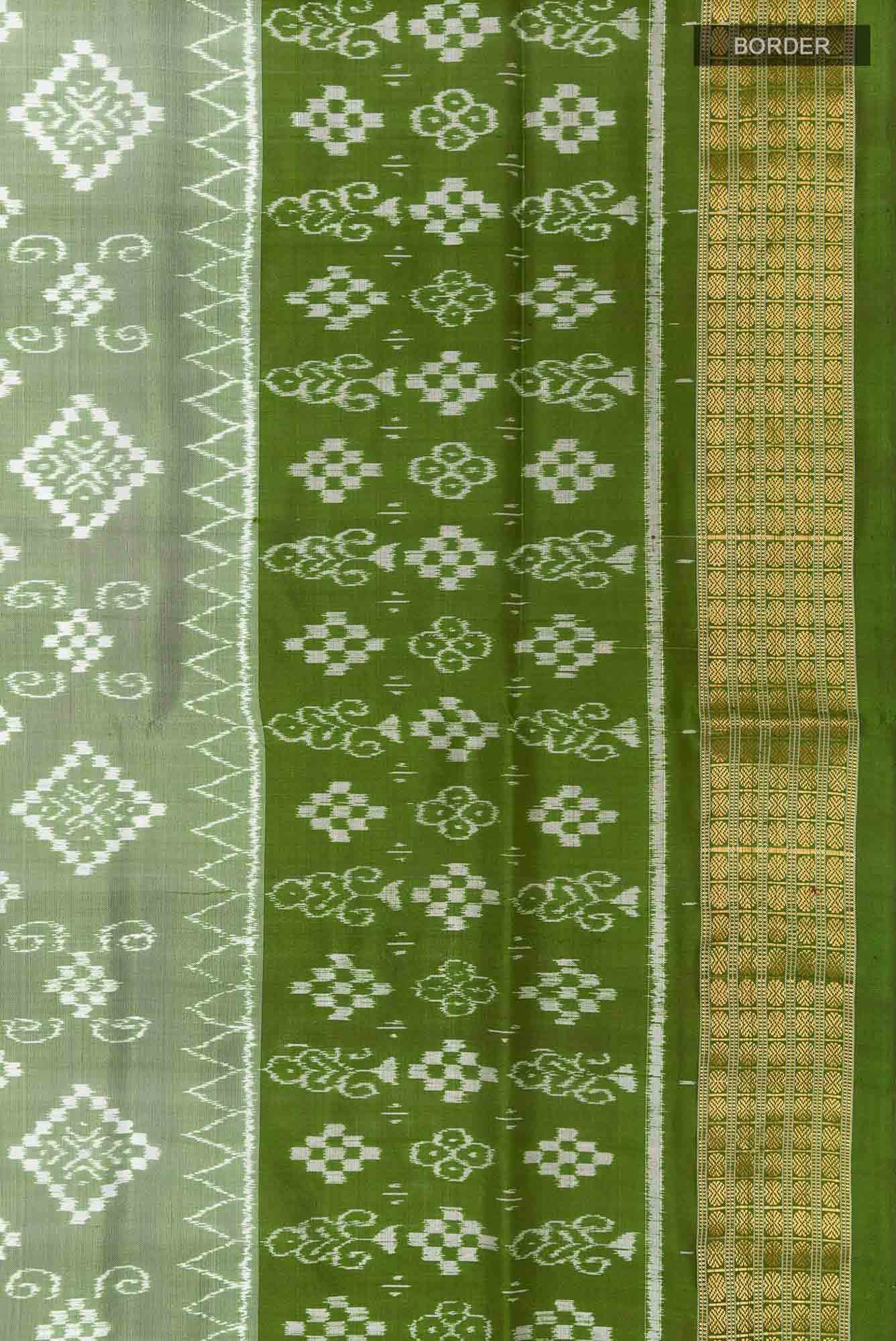 Pista Green Orissa Silk Saree - Image 6