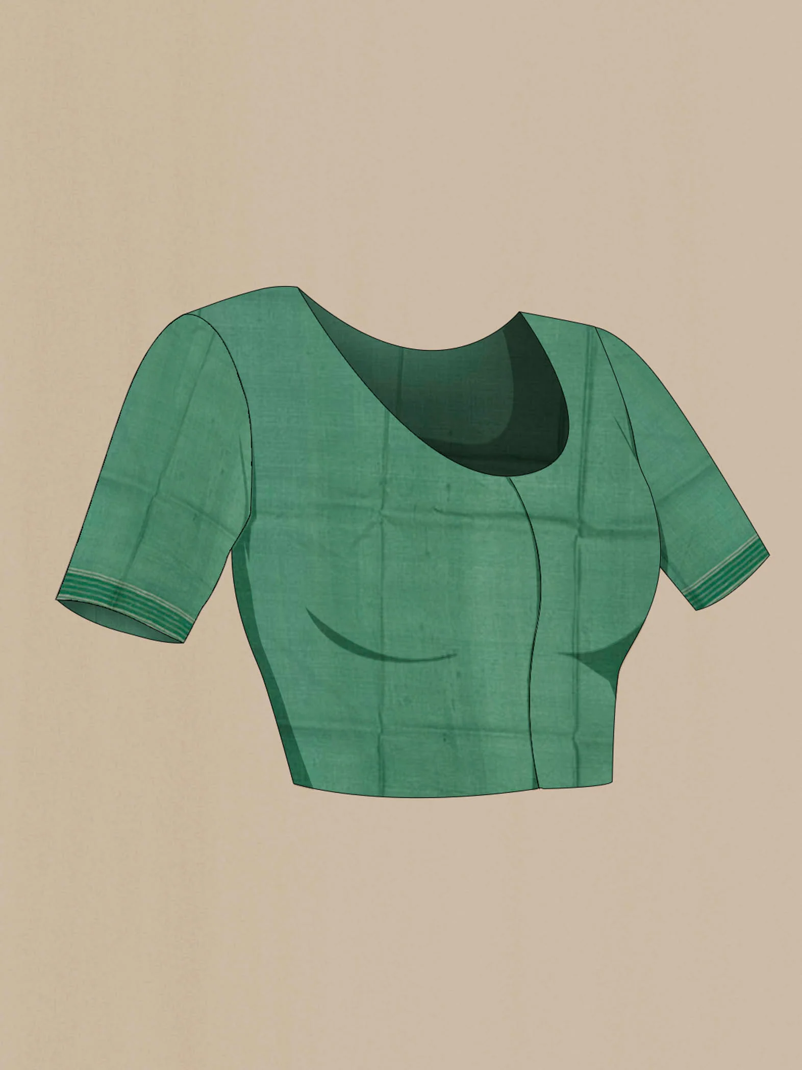 Green Tussar Silk Saree - Image 3