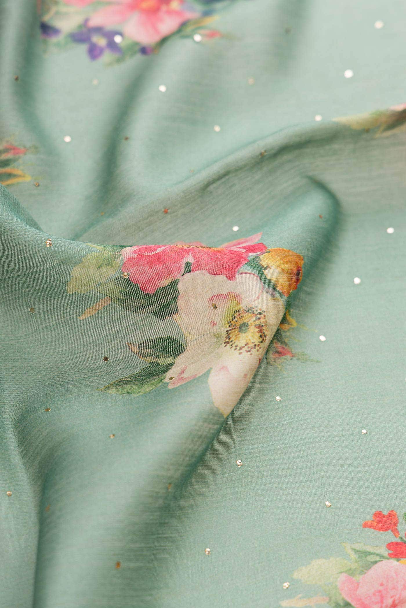 Pista Green Tussar Silk Saree - Image 2