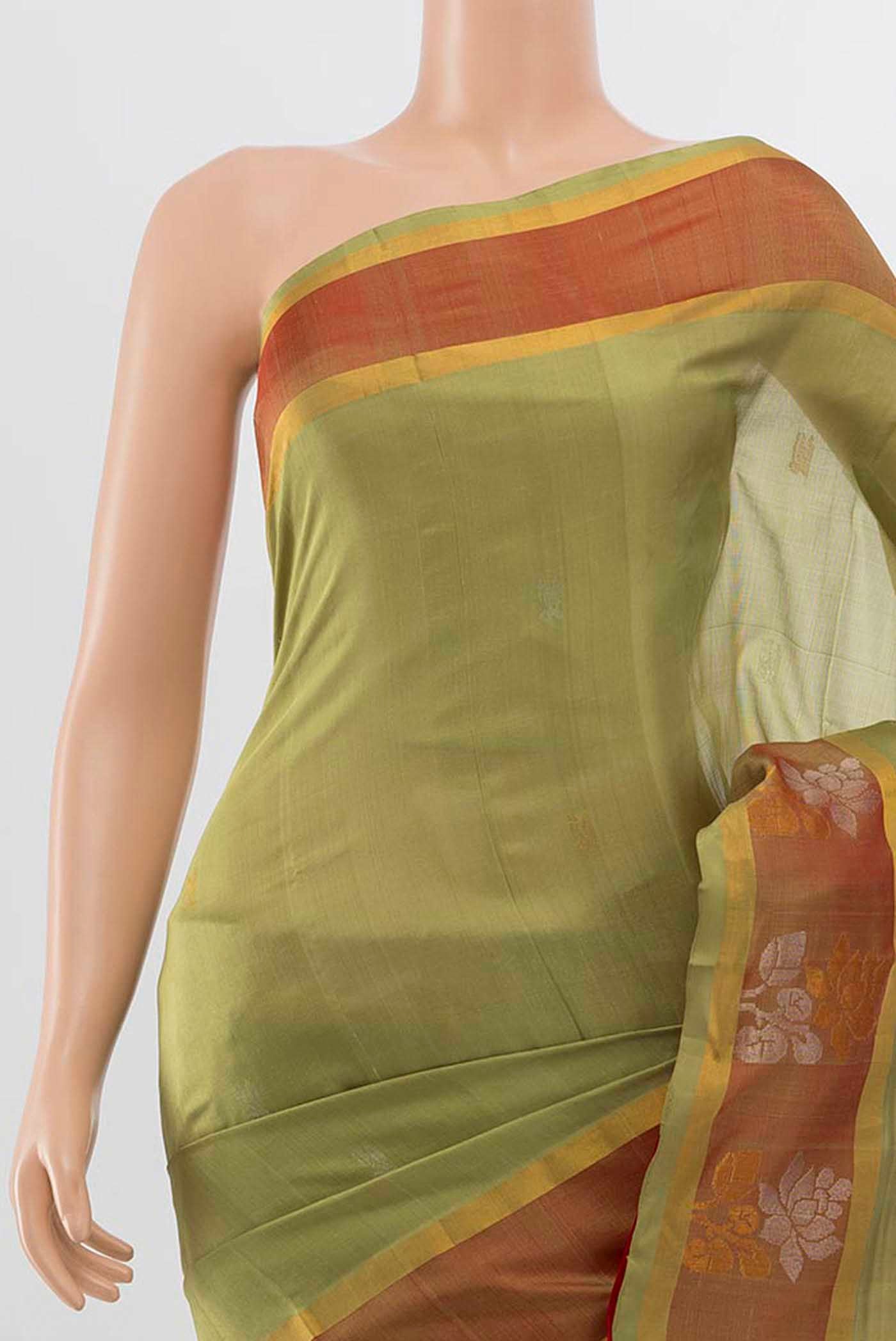 Pista Green Uppada Silk Saree - Image 2