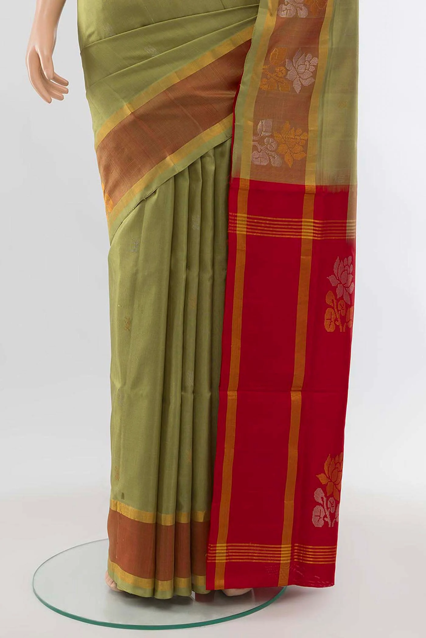 Pista Green Uppada Silk Saree - Image 3
