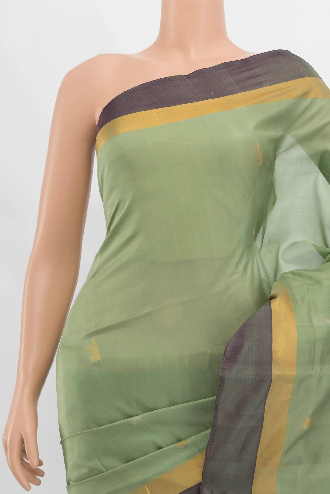Pista Green Uppada Silk Saree - Image 2