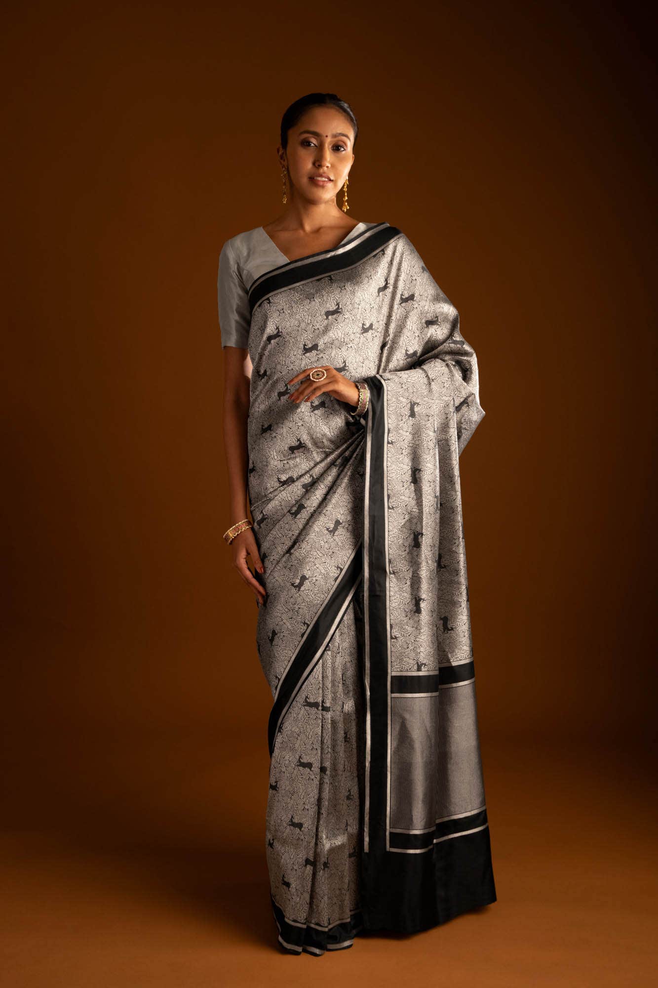 Prance-Black Banarasi Silk Saree - Image 2