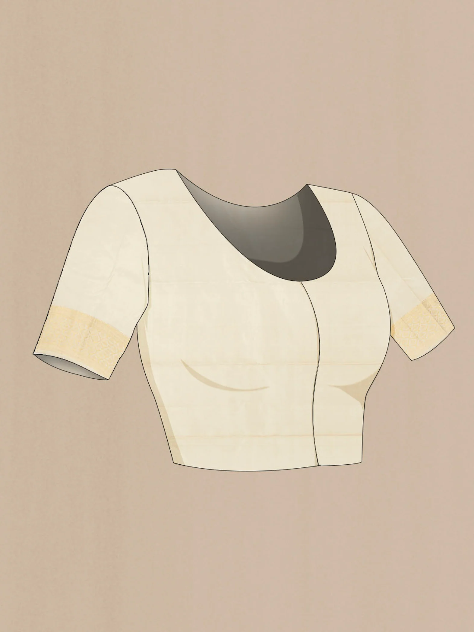 Beige Kanjivaram Silk Saree - Image 4