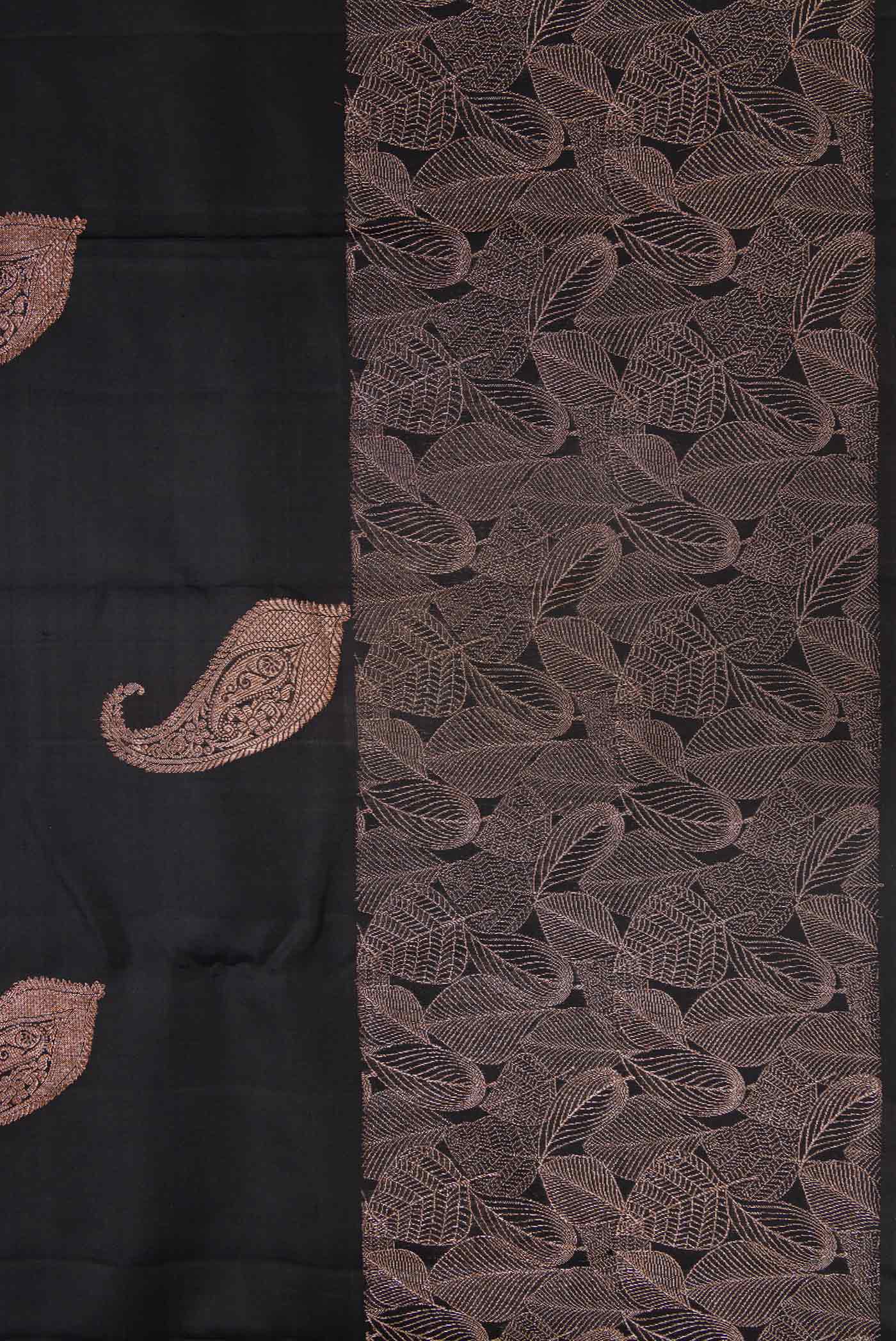 Black Kanchipuram Silk Saree - Image 3