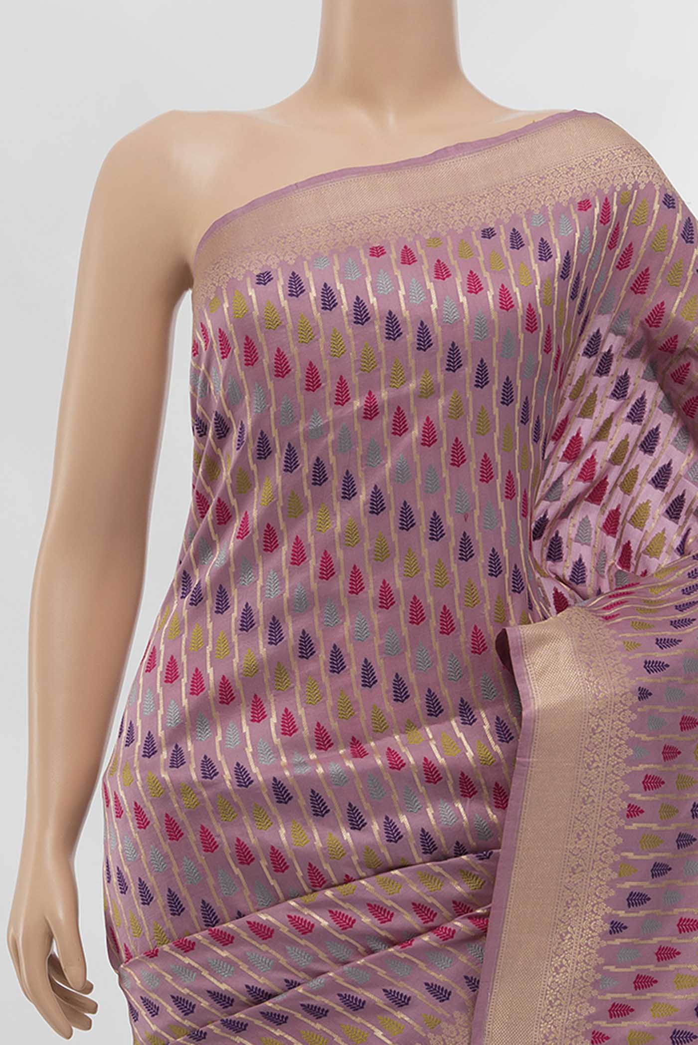 Lavender Banarasi Silk Saree - Image 2