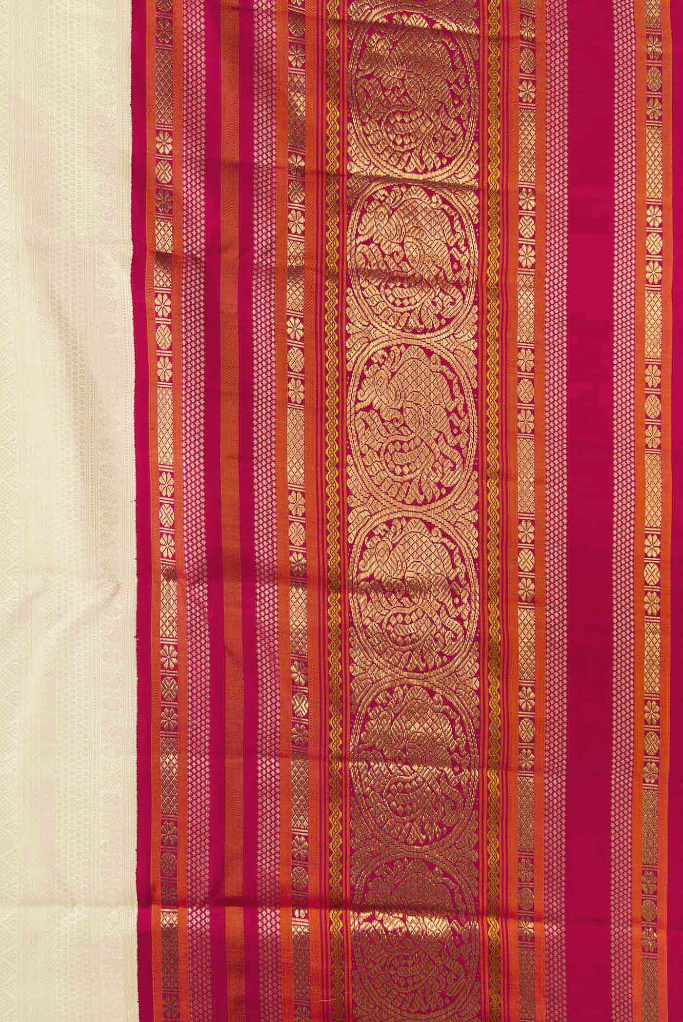 Pure Silk Pure Zari Dark Beige Dual Tone Kanjivaram Saree - Image 3