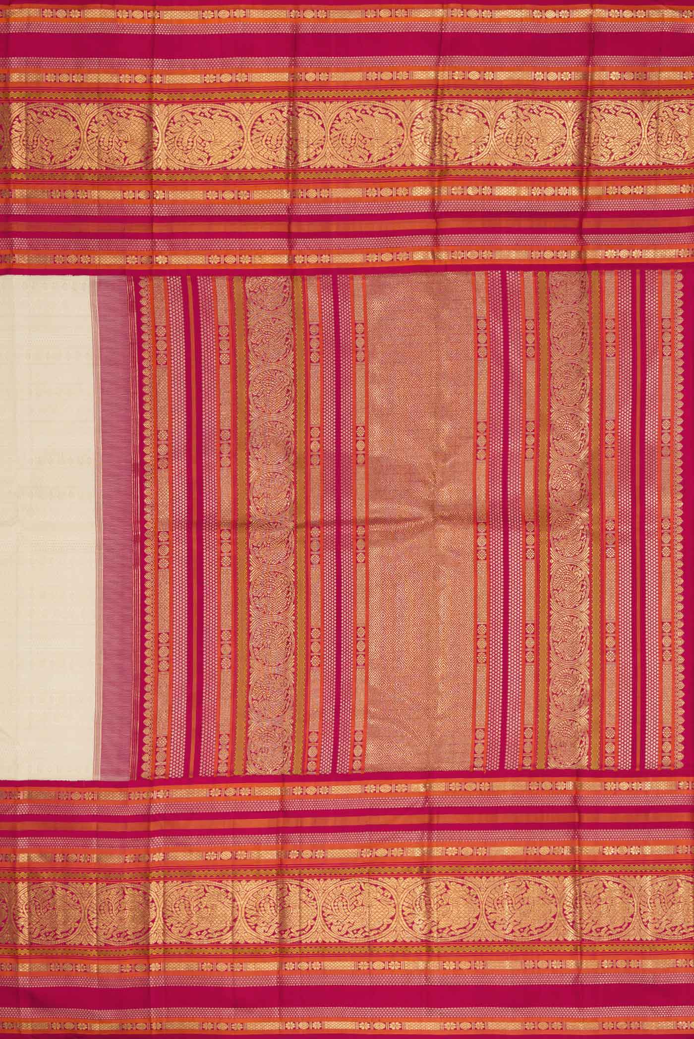 Pure Silk Pure Zari Dark Beige Dual Tone Kanjivaram Saree - Image 7