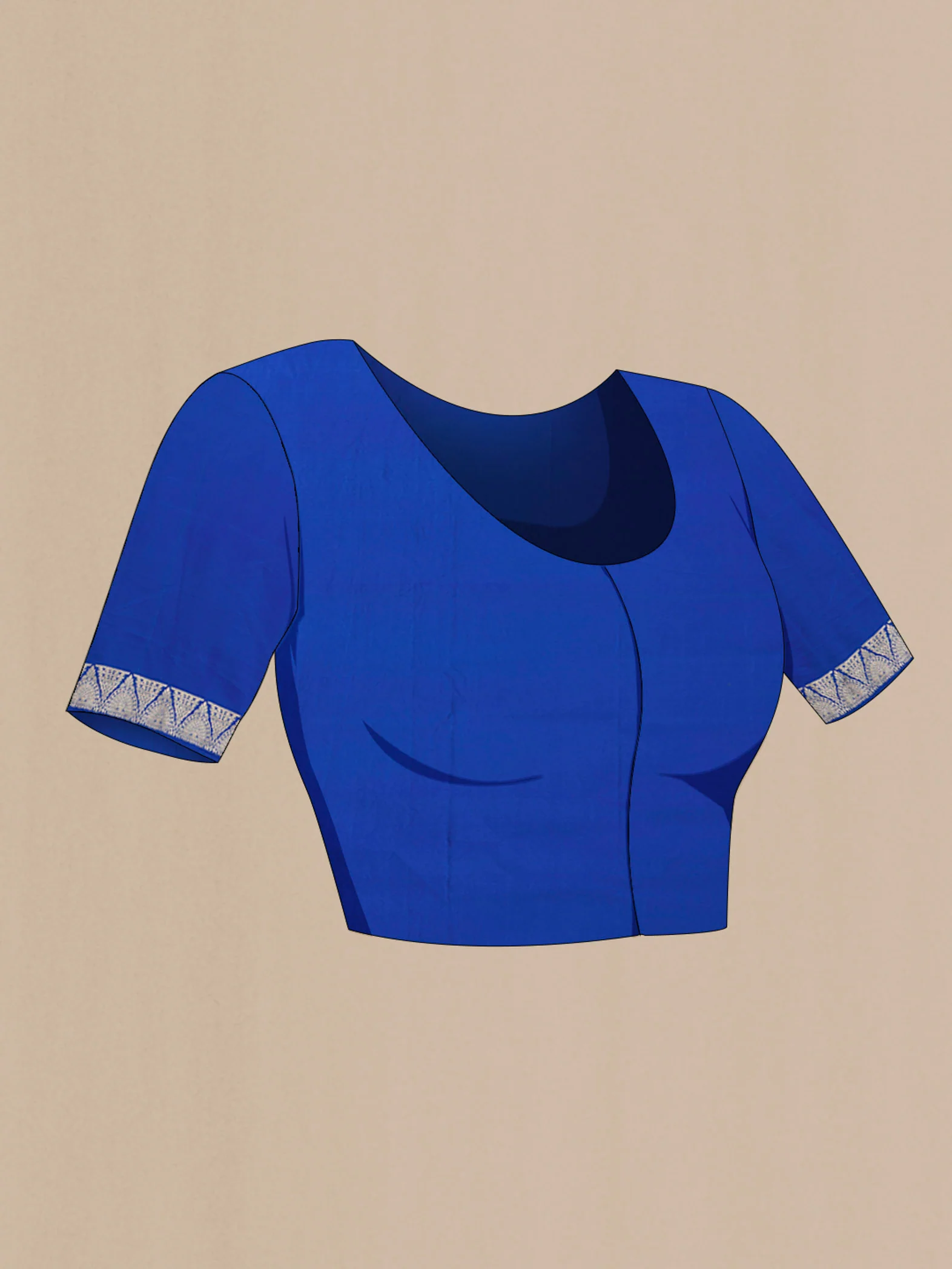 Pure Silk Pure Zari Dark Blue Banarasi Saree - Image 4