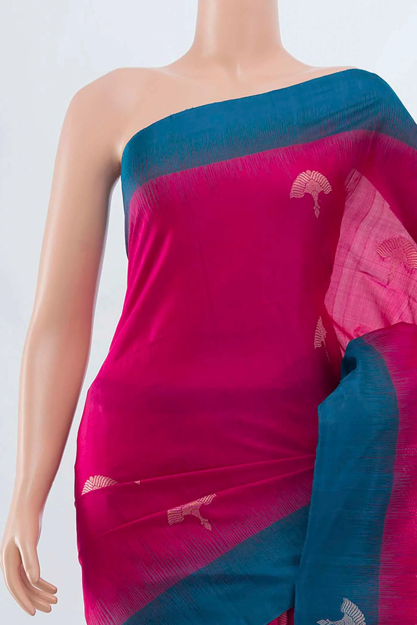 Pink Soft Silk Saree - Image 2