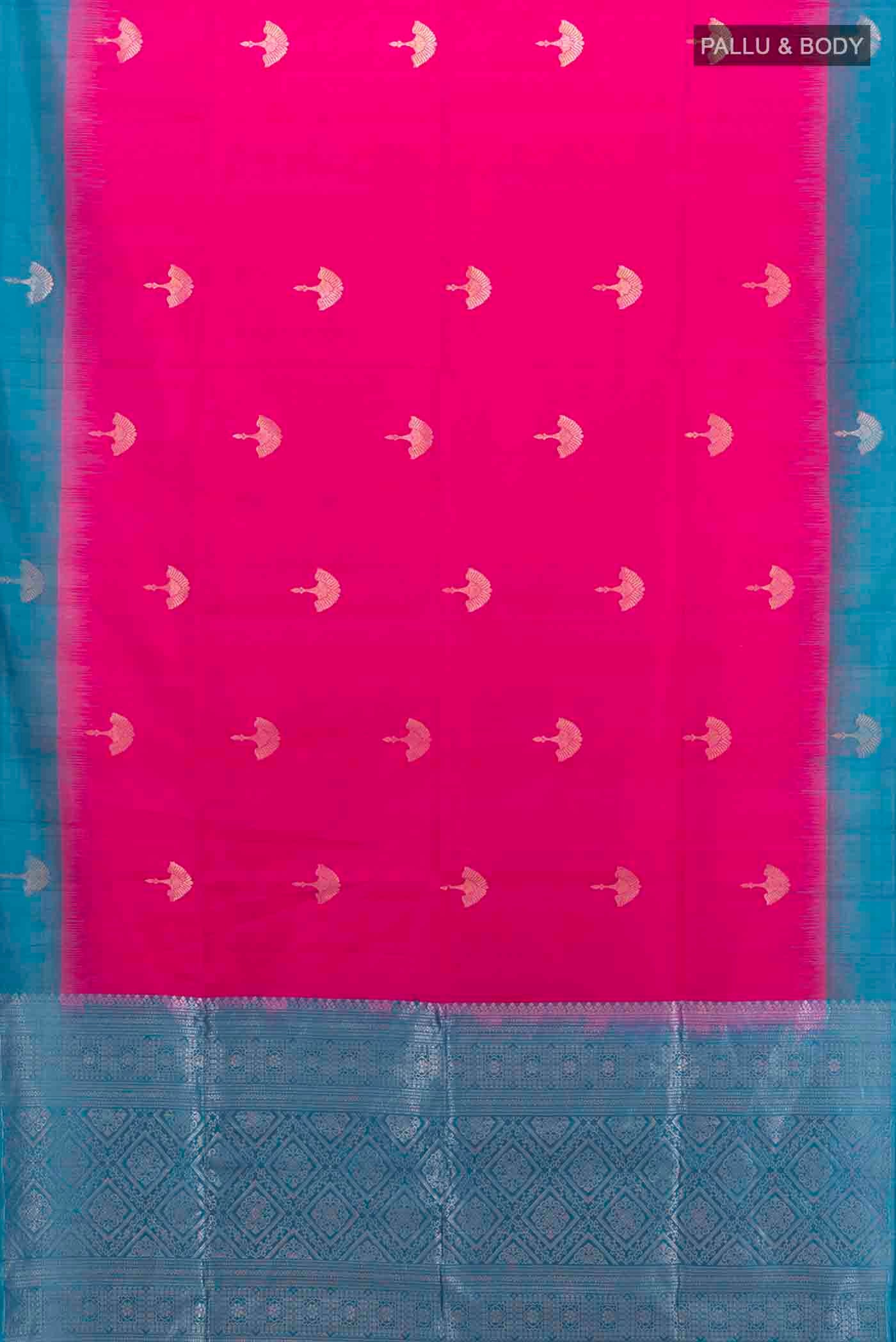 Pink Soft Silk Saree - Image 5