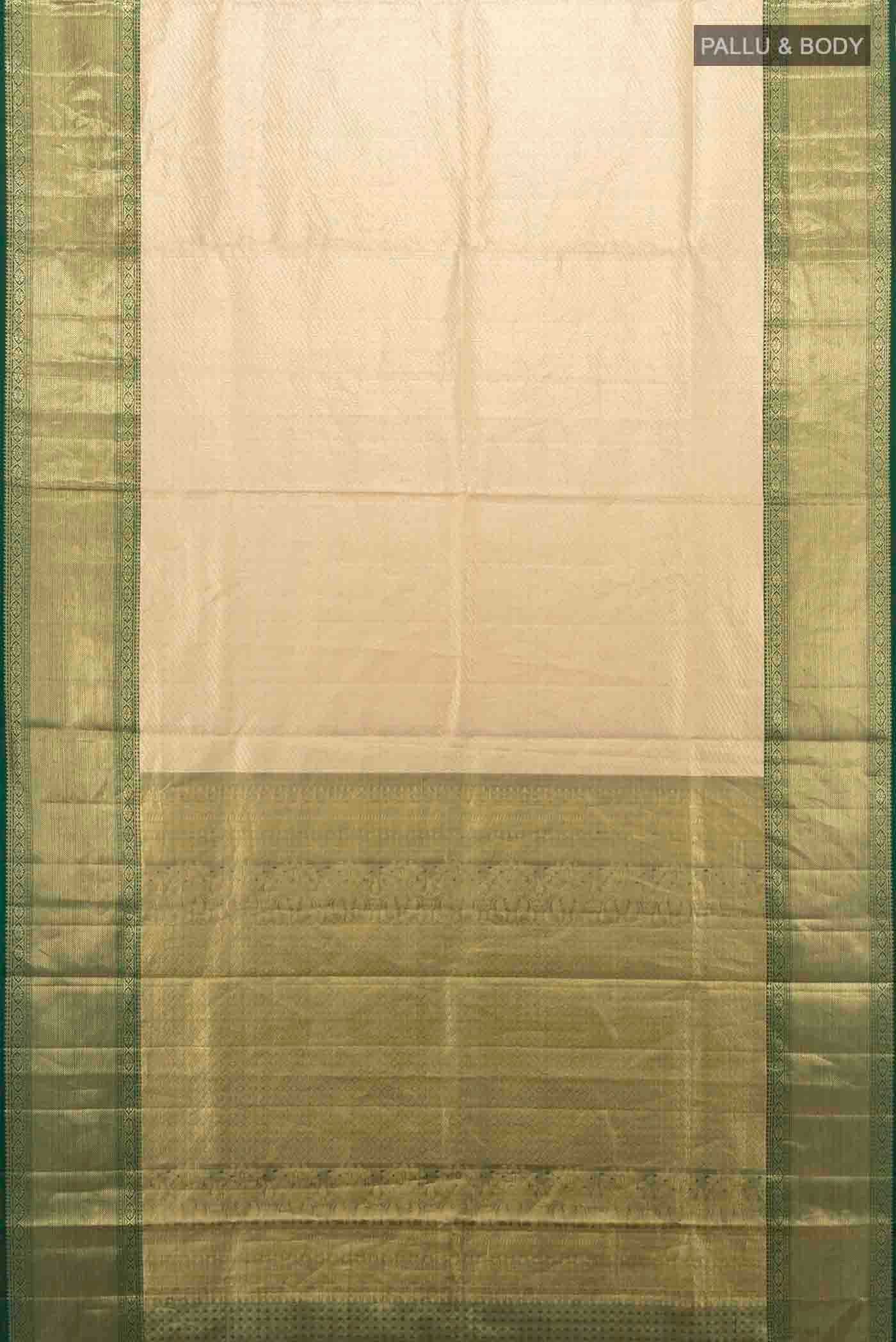 Pure Silk Pure Zari Golden Kanjivaram Saree - Image 5